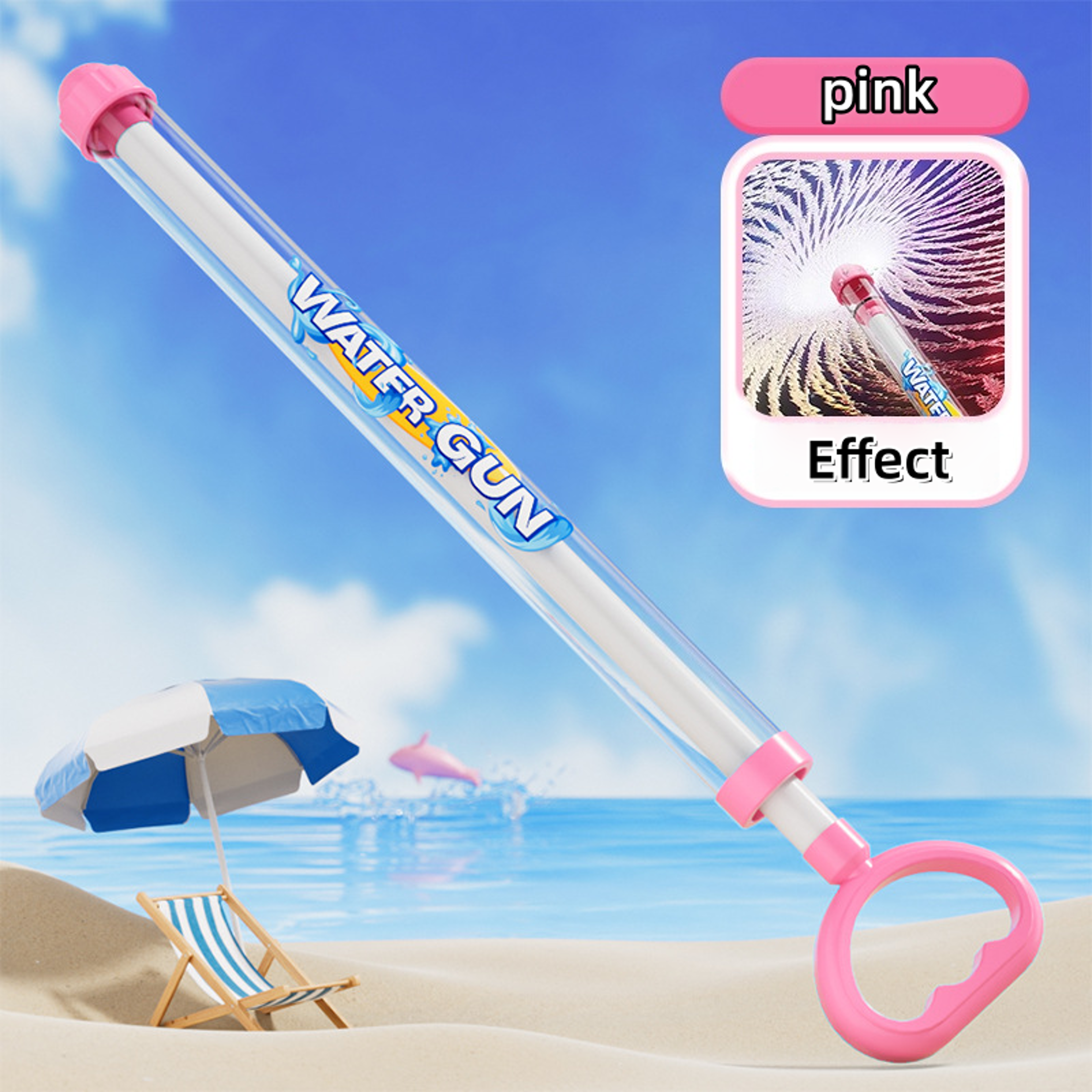 Mist Spray Kids Water Gun Pull Action Water Squirt Toy for Beach Pool Summer Fun – view 9