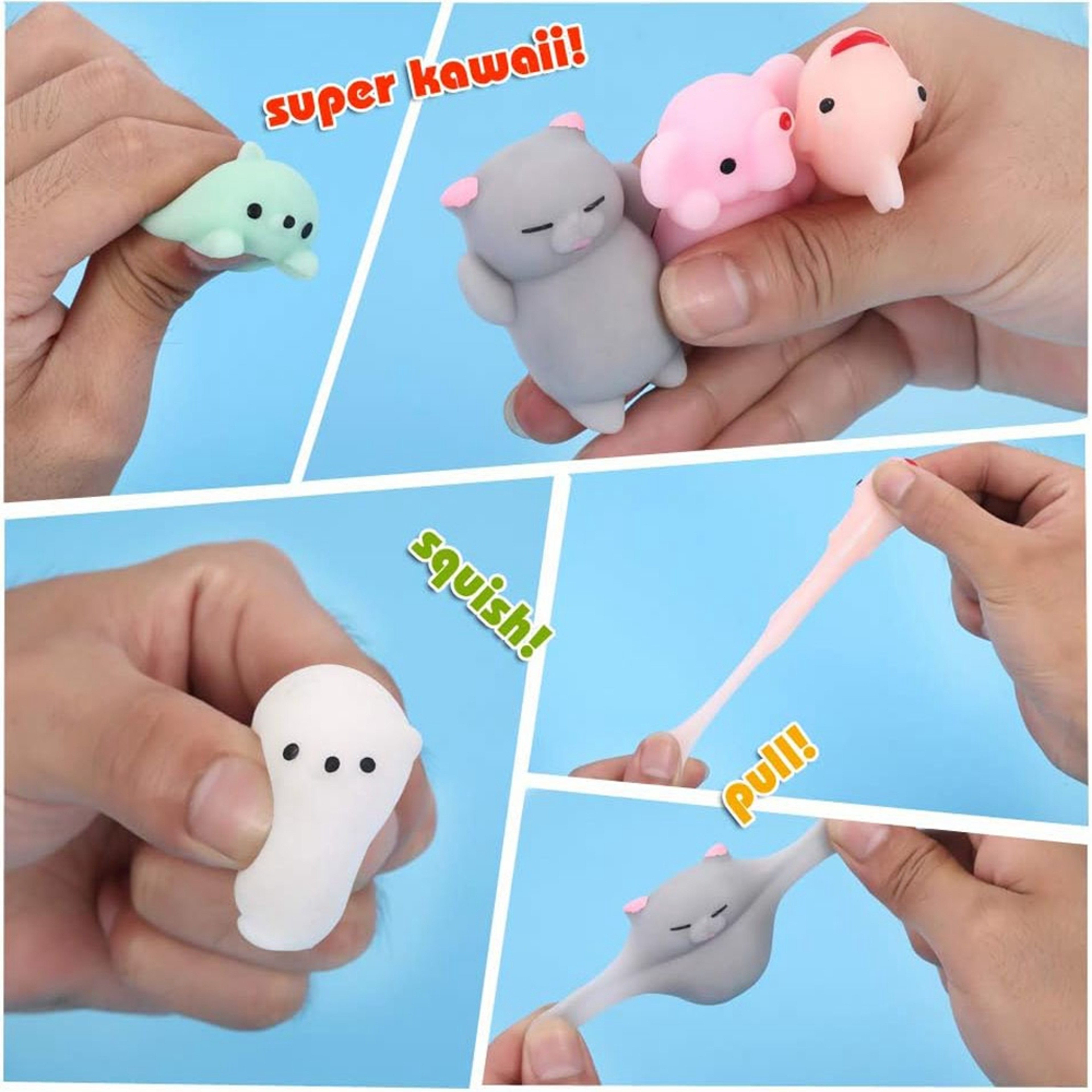 Mini Kawaii Mochi Squishy Toys for Kids Stress Relief Party Favor Set with Storage Box – view 3