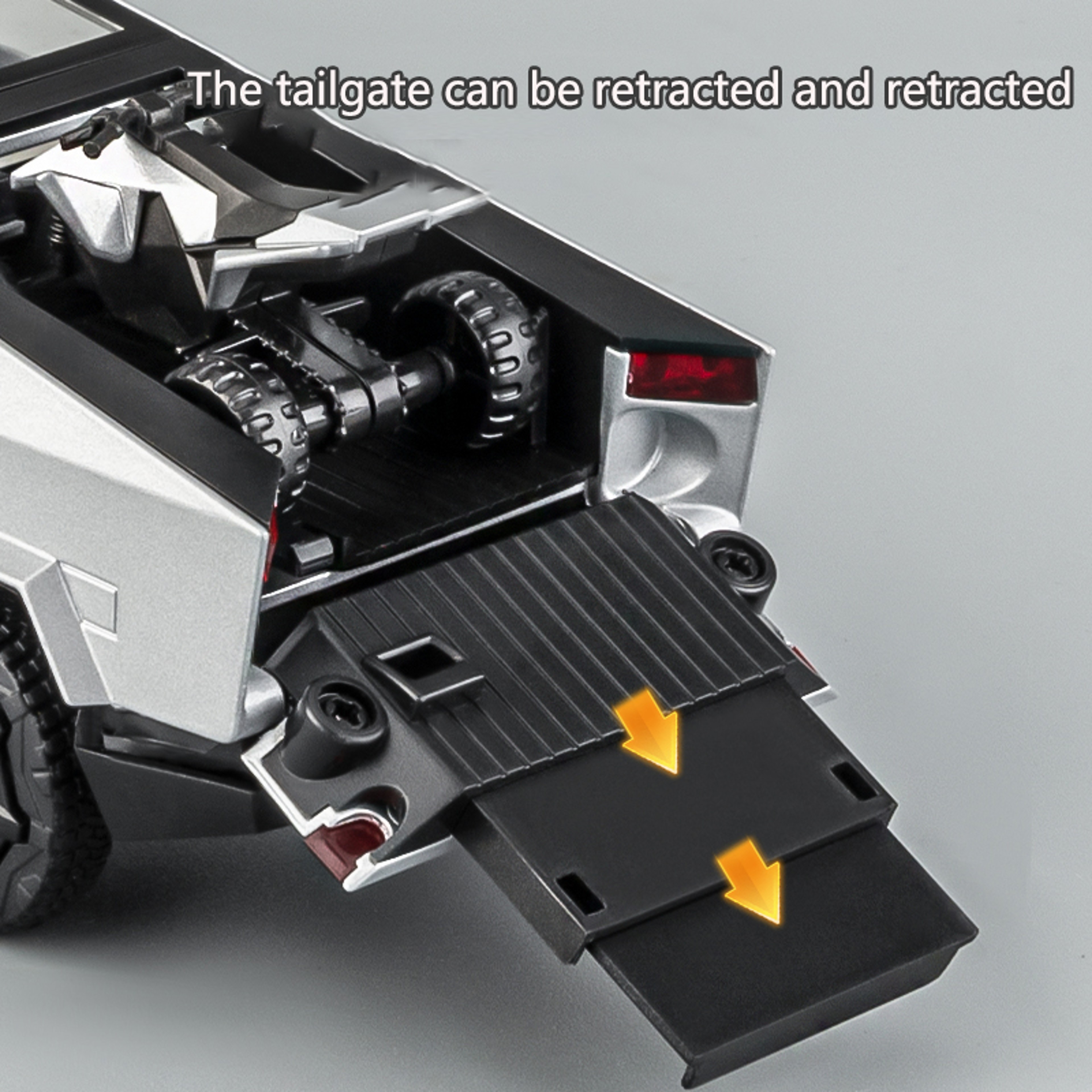 Diecast Pickup Truck Pull Back Toy Car with Sound and Light Metal Camper Model – view 3