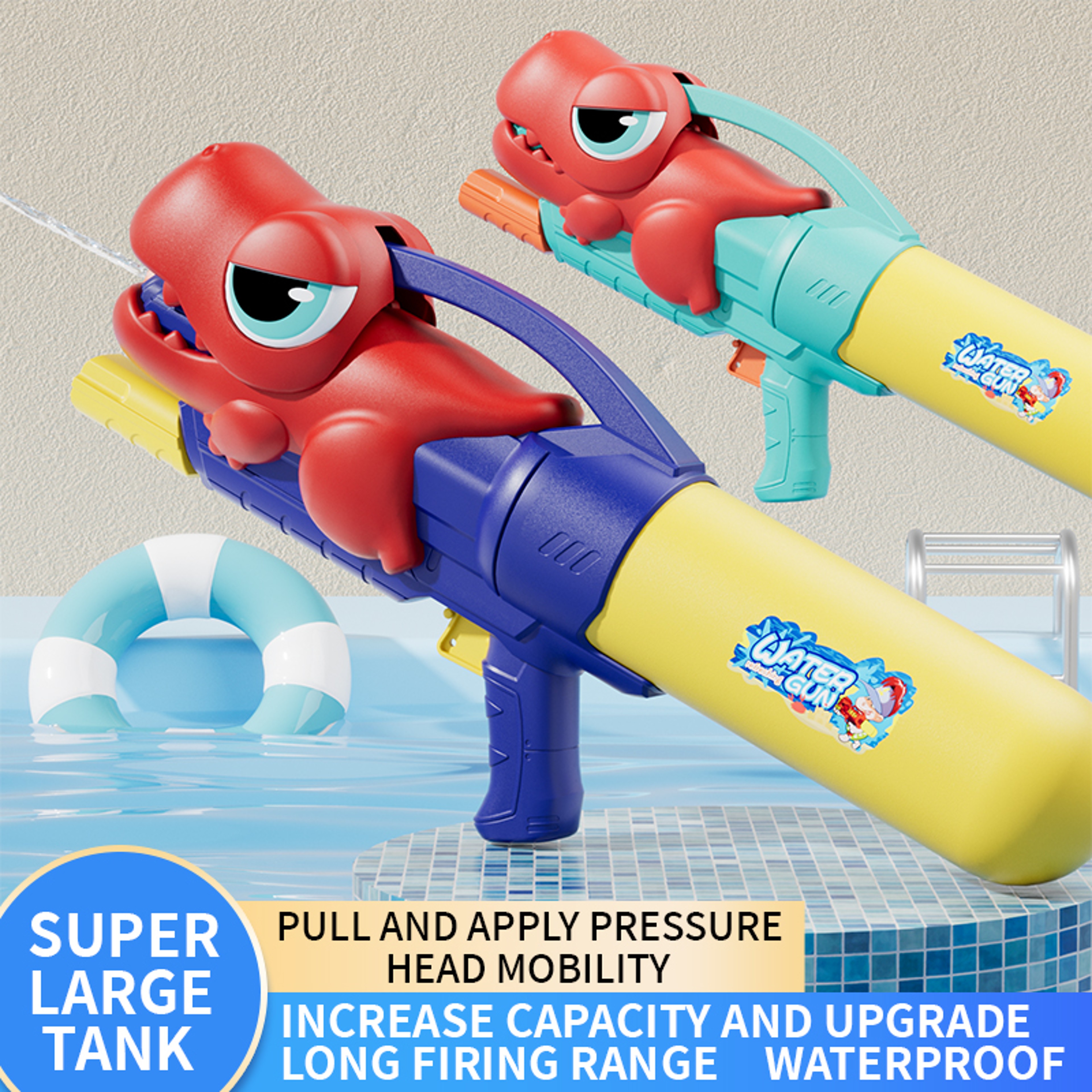 Dino Blast Kids Water Gun Fun Dinosaur Water Gun Water Spray Toy for Summer Play – view 1