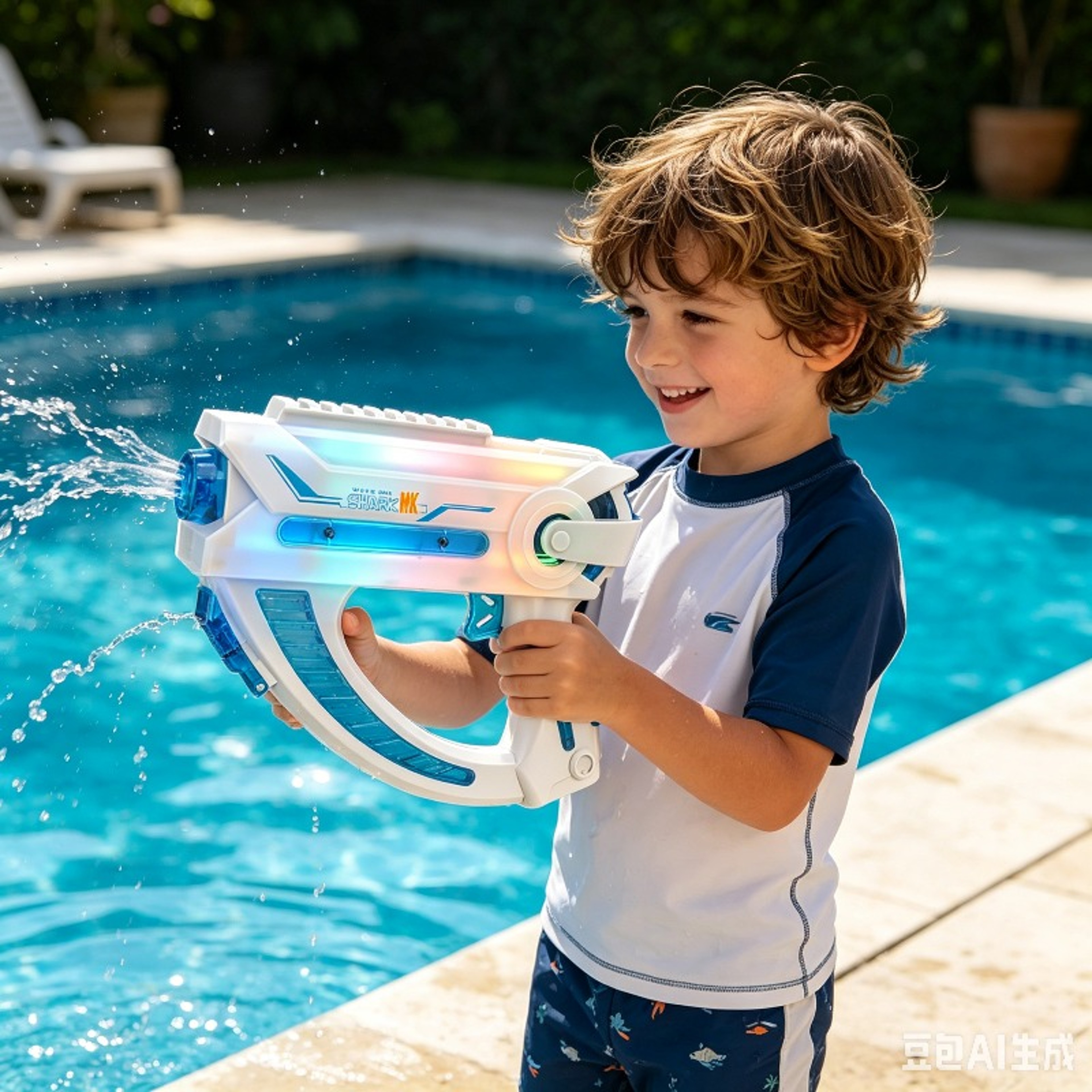 Rainbow Pineapple Electric Water Gun Automatic Water Blaster for Kids Summer Pool Play – view 1