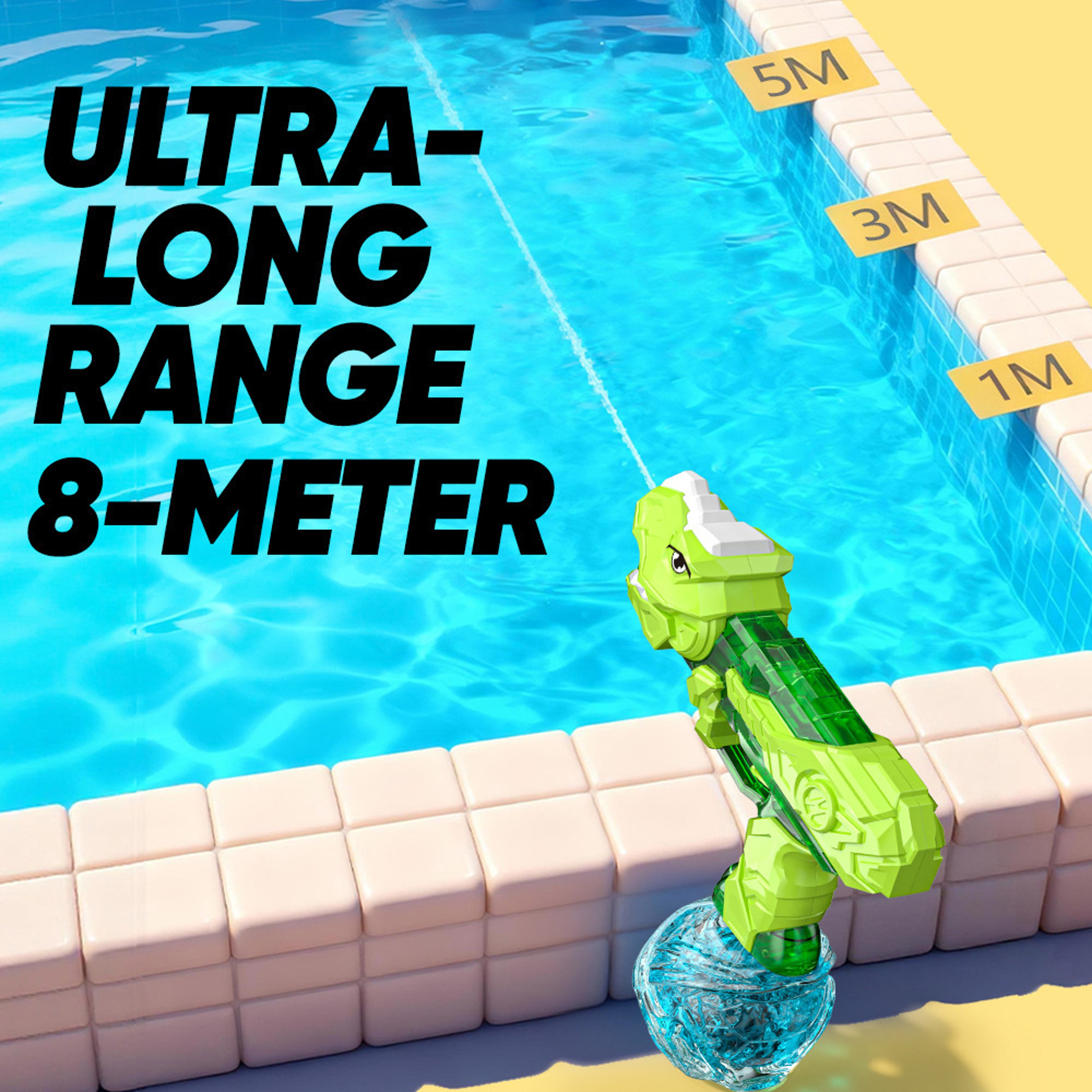 Dinosaur Electric Water Gun Rechargeable Automatic Water Blaster With LED Lights For Kids 2