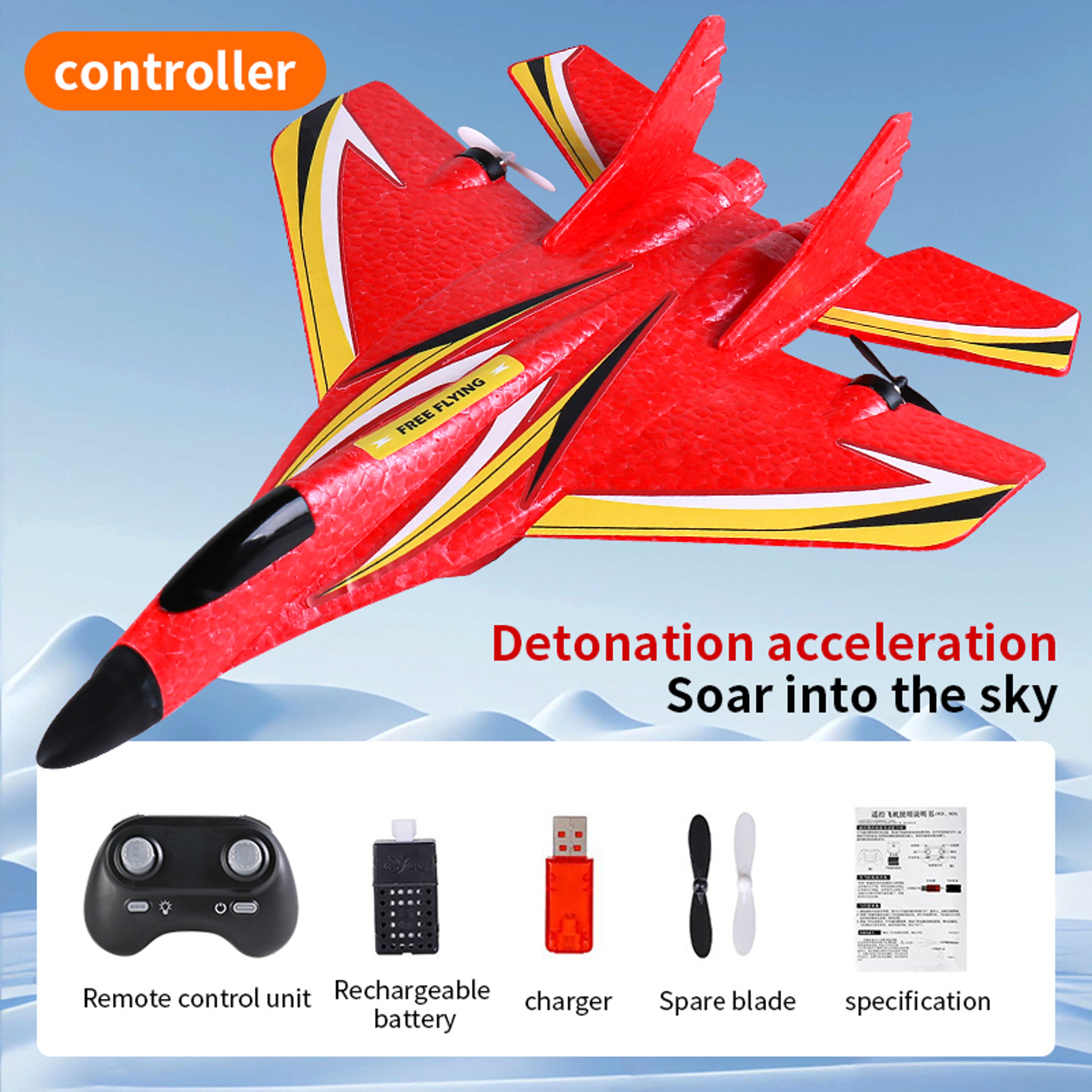 SkyBlaze RC Airplane 2.4G LED Remote Control Plane Foam Glider for Kids & Beginners – view 8