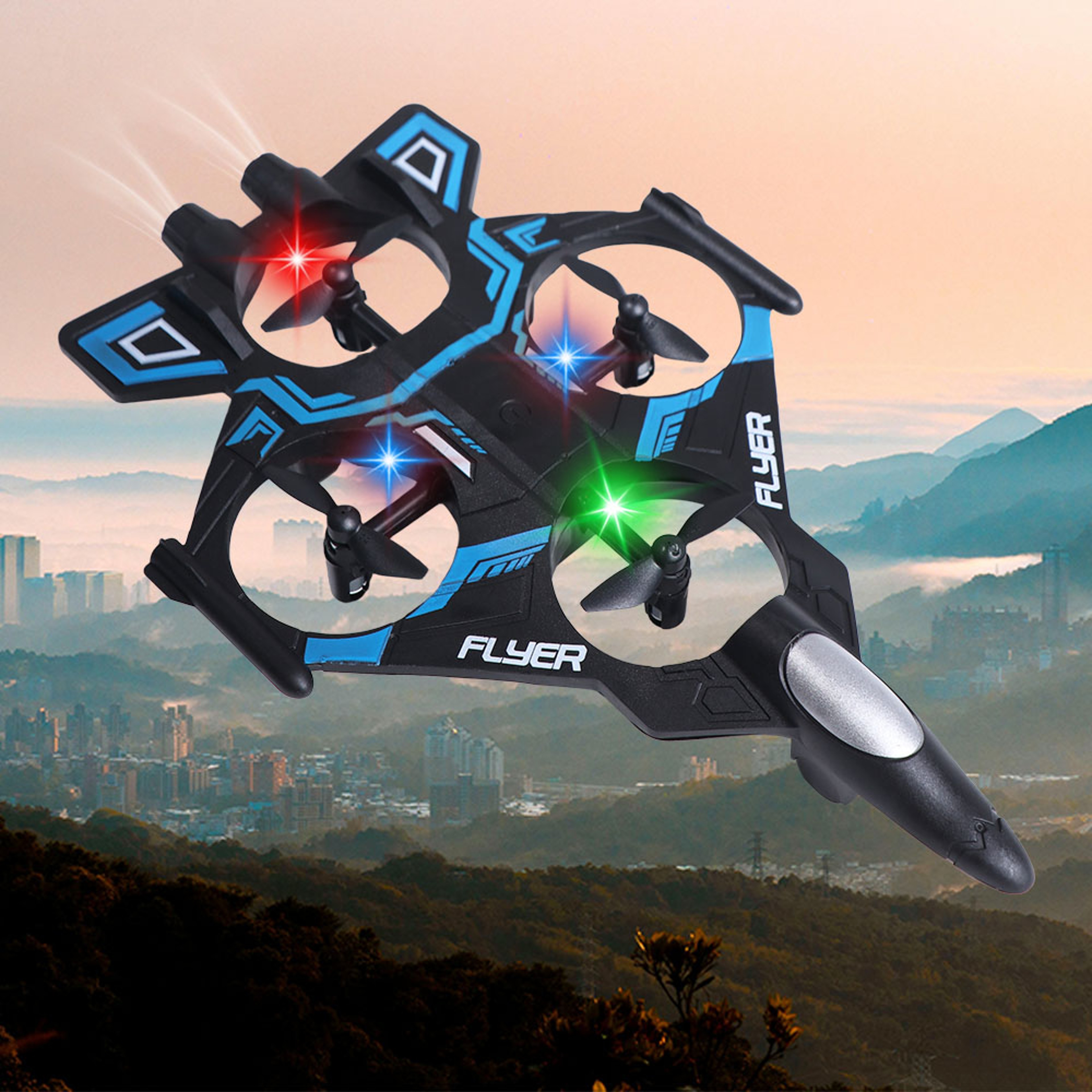 Sky Blaze RC Fighter Plane 24G Gravity Sensing Foam Stunt Aircraft With Lights 0