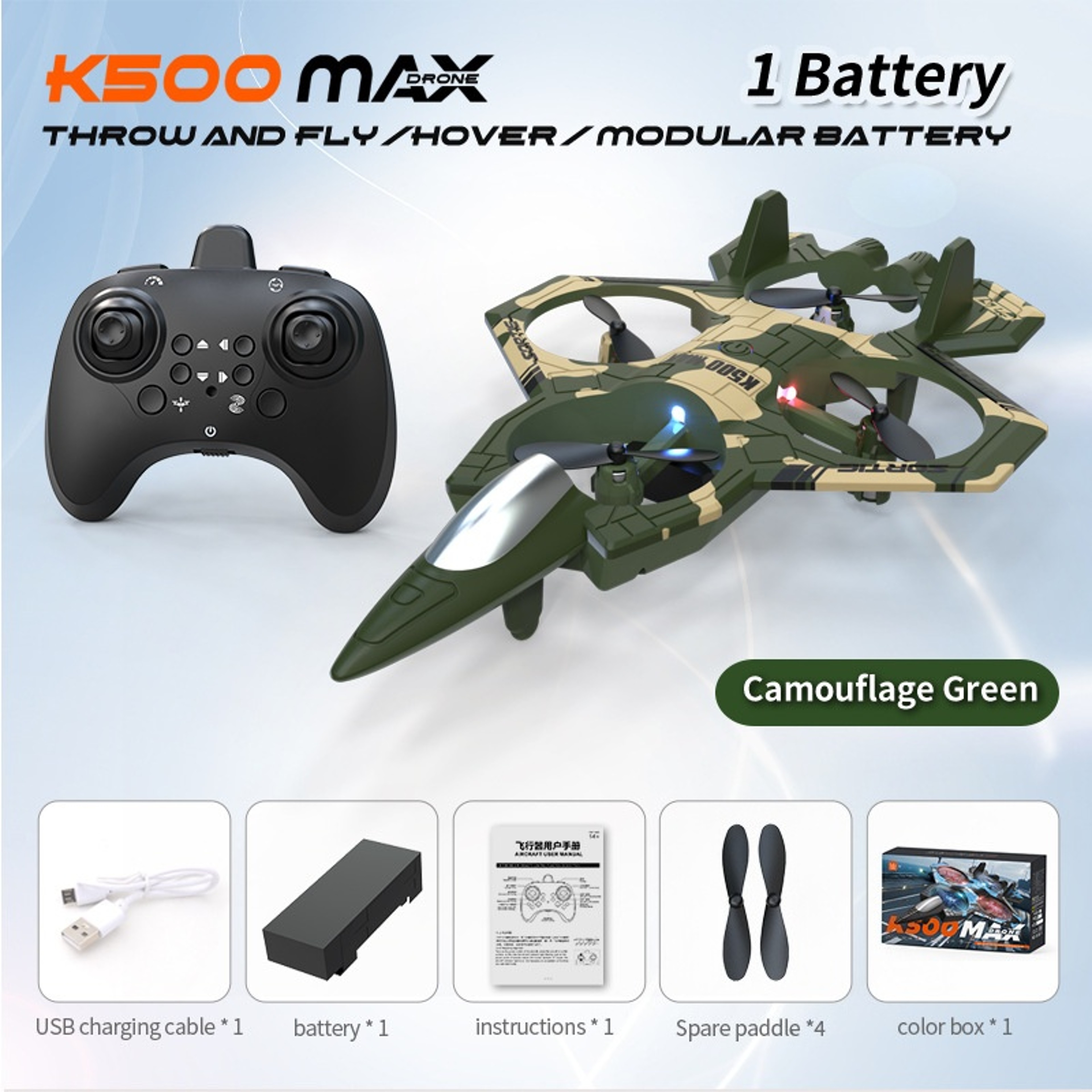 Sky Roll RC Stunt Drone With LED Quadcopter Lights  Altitude Hold Remote Control 6