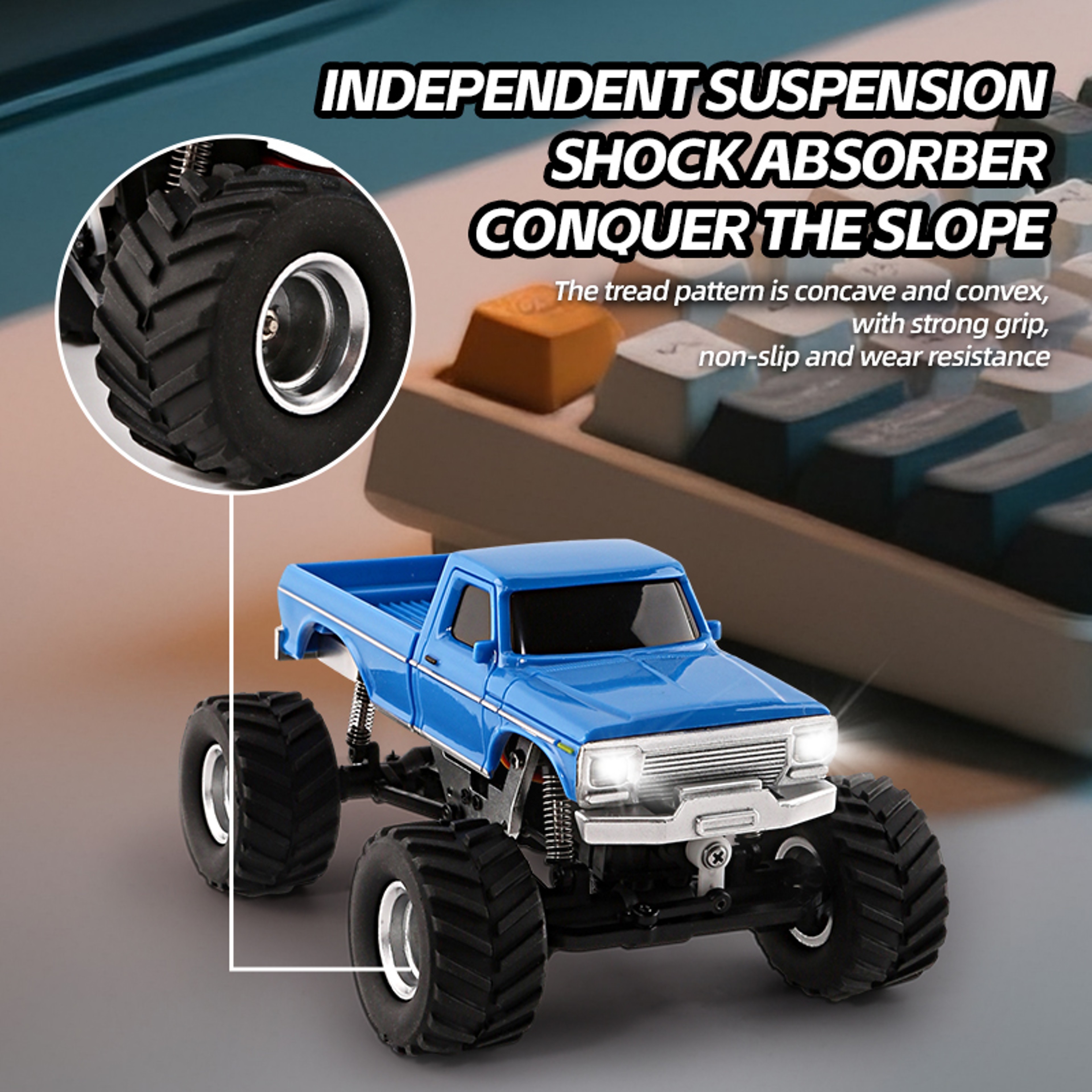 Mini RC Crawler 4WD Off Road RC Car with LED Lights and 2.4GHz Remote Control RTR – view 6