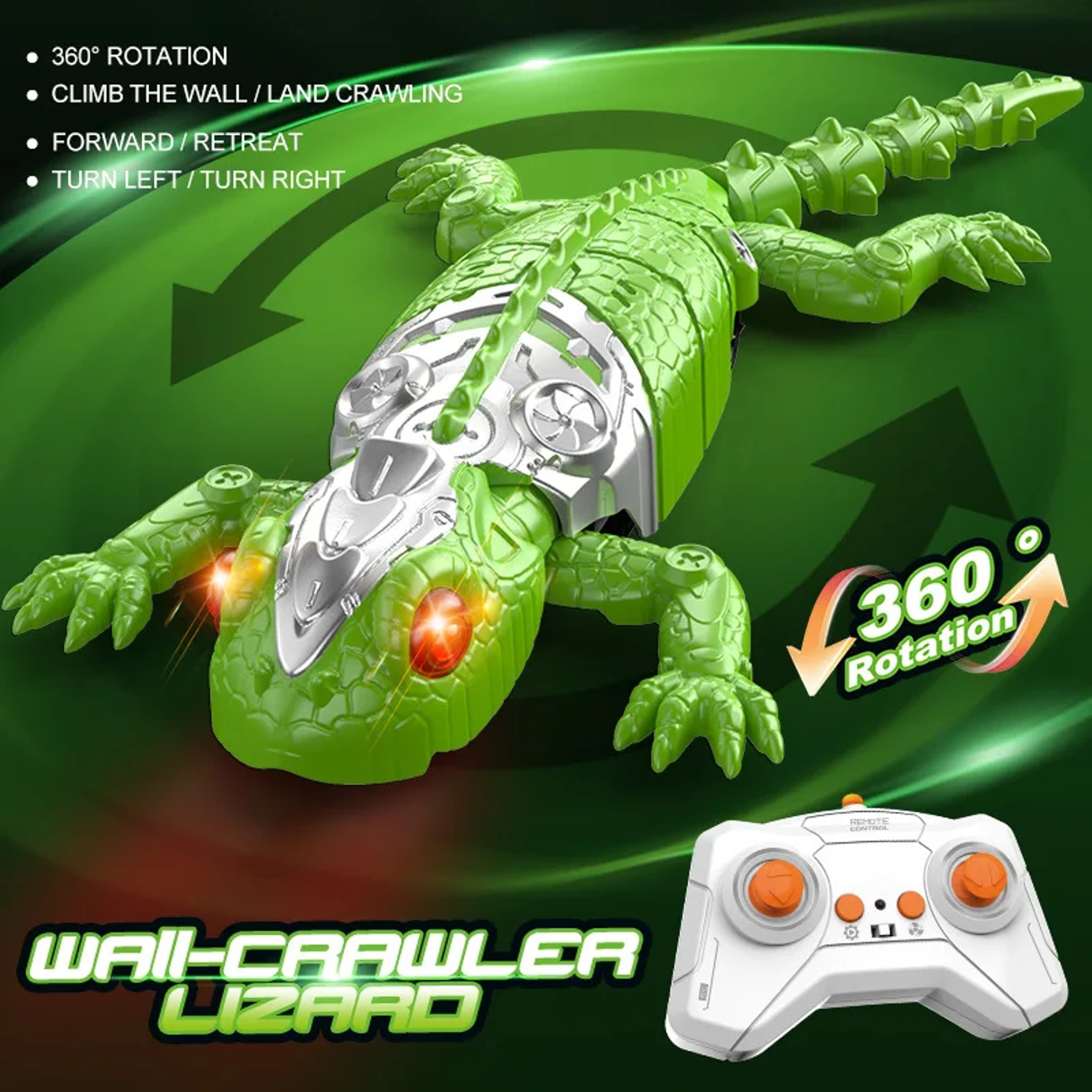 Wall Climbing Toy RC Spider & Remote Control Gecko Robot with LED Eyes – view 7