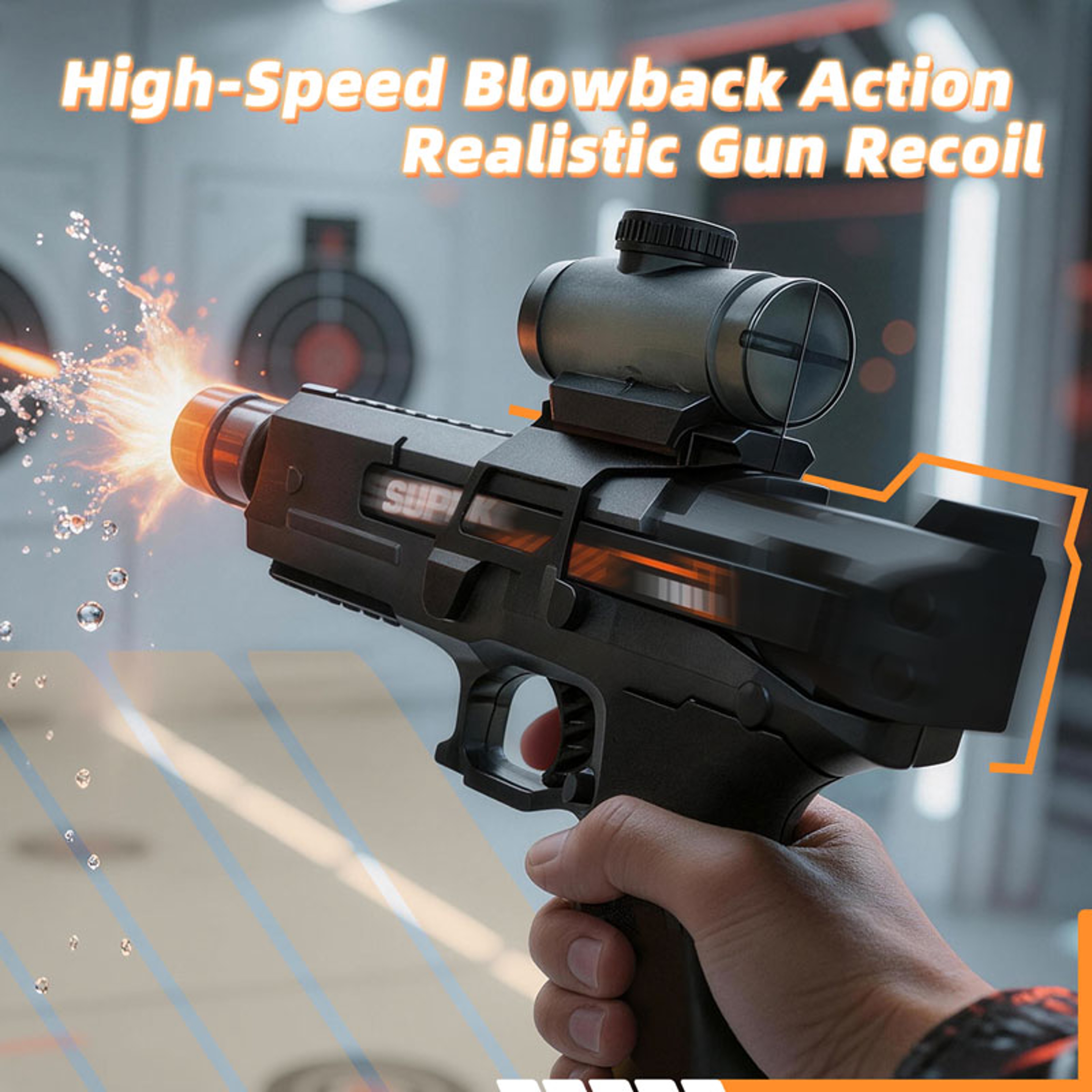 Flame Glow Electric Water Gun with Blowback Action | Automatic Water Blaster for Summer Fun – view 2