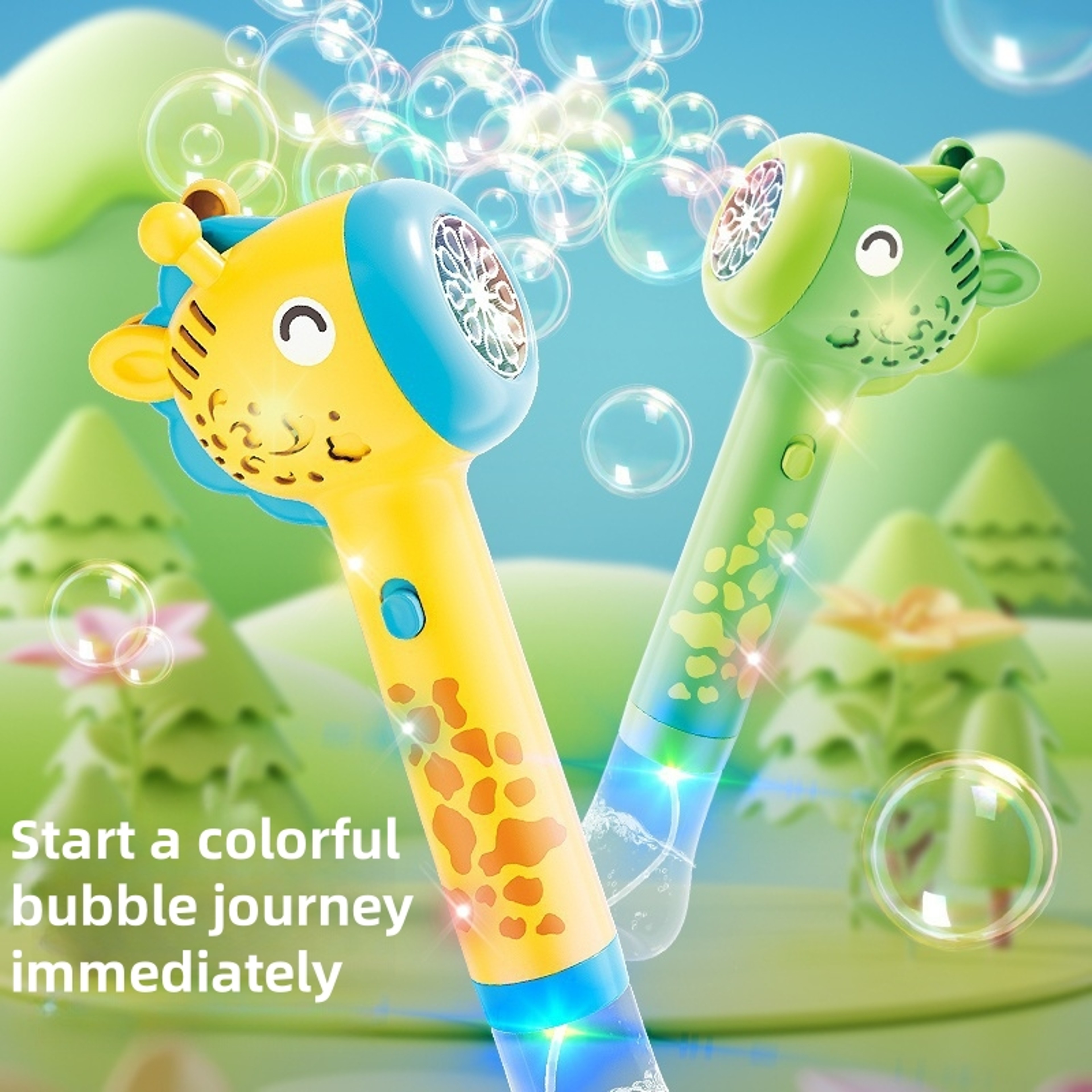 Glow Roar Bubble Machine for Kids Dinosaur & Giraffe Automatic Bubble Blower Toy – view 1