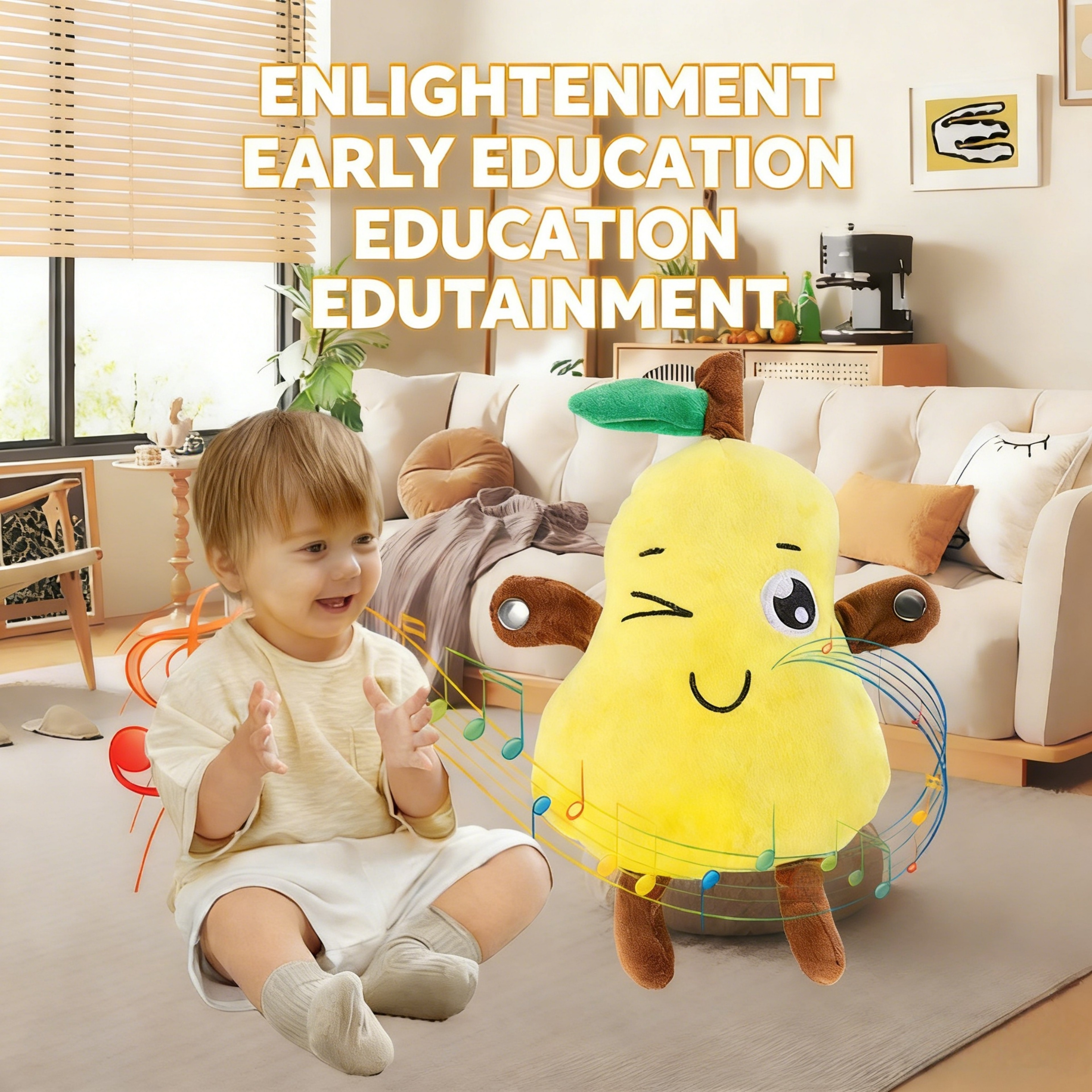 Interactive Musical Plush Piano Toy Touch-Sensitive Pear Doll for Kids & Family Fun – view 4