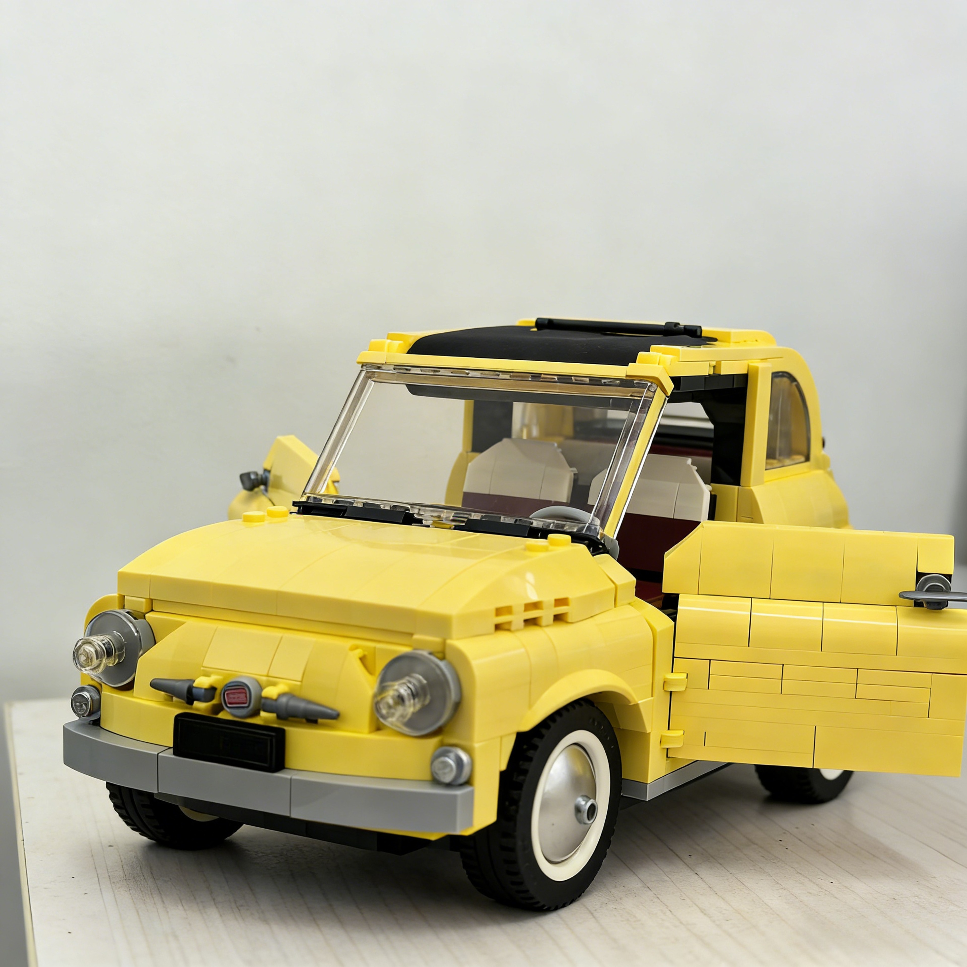 Vintage Mini Yellow Retro Car Model Building Blocks Set for Adults & Collectors – view 4