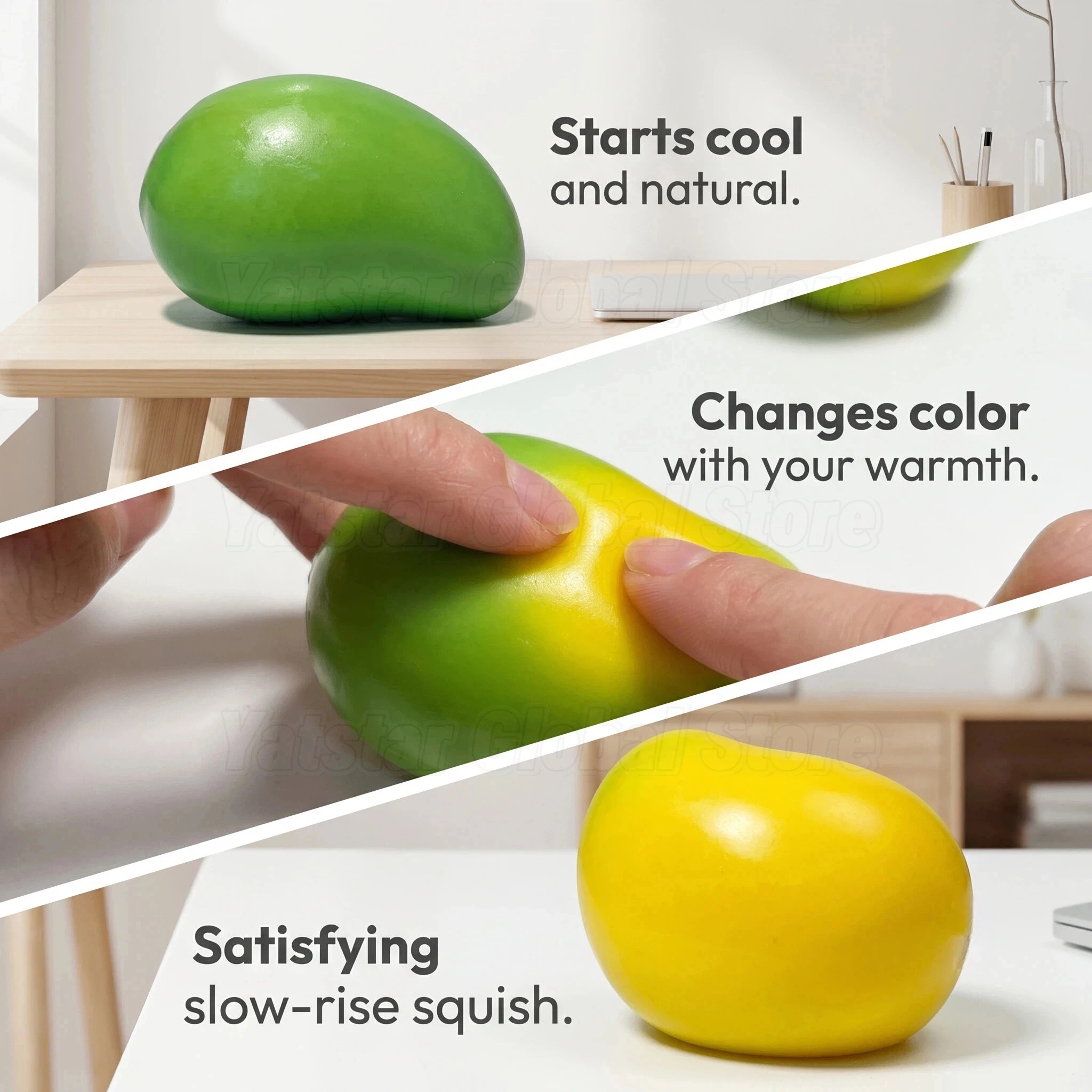 Crunchy Mango Squishy Stress Ball ASMR Fidget Toy for Sensory Stress Relief – view 3