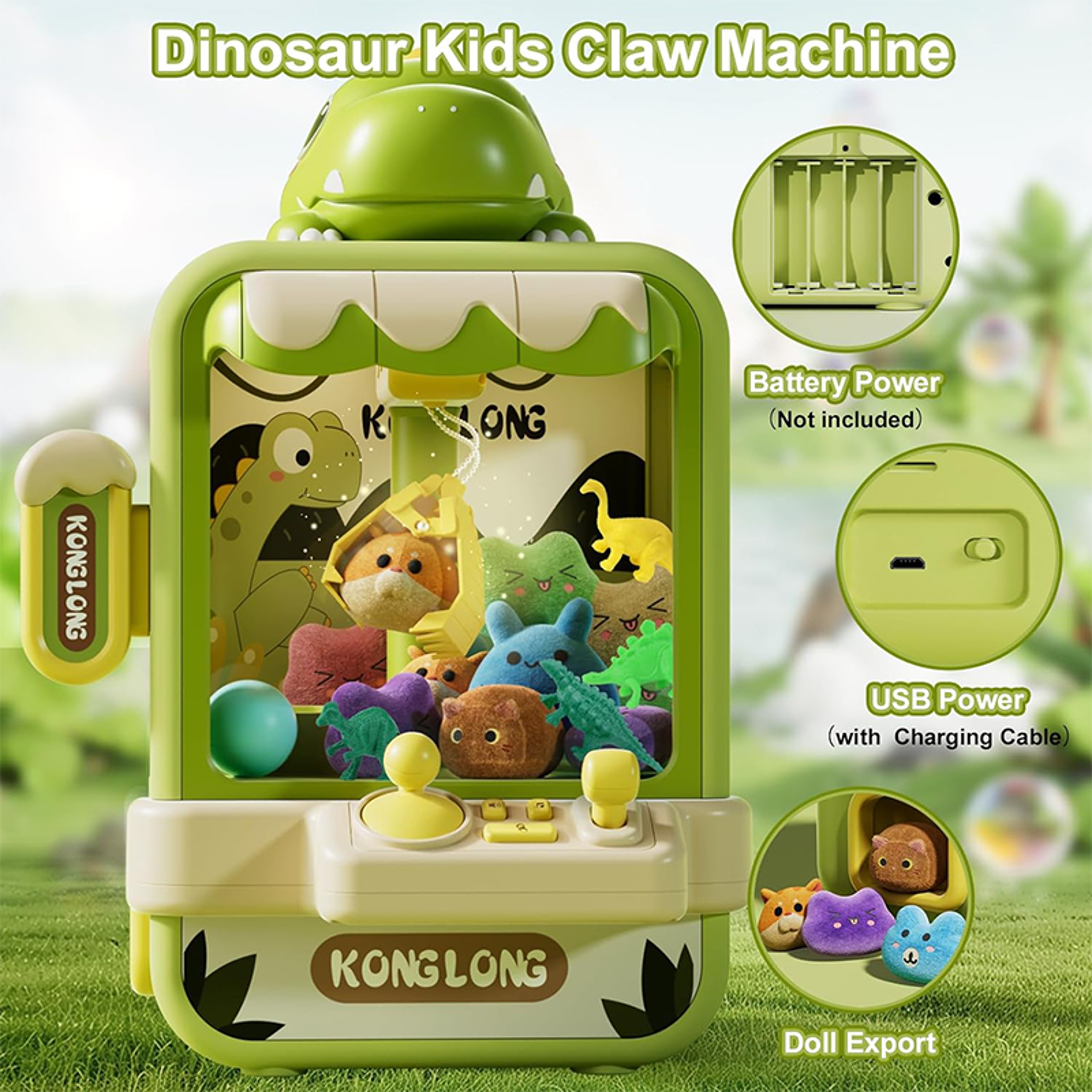 Dino Grab Mini Arcade Game Kids Claw Machine Electronic Prize Toy with Music – view 5