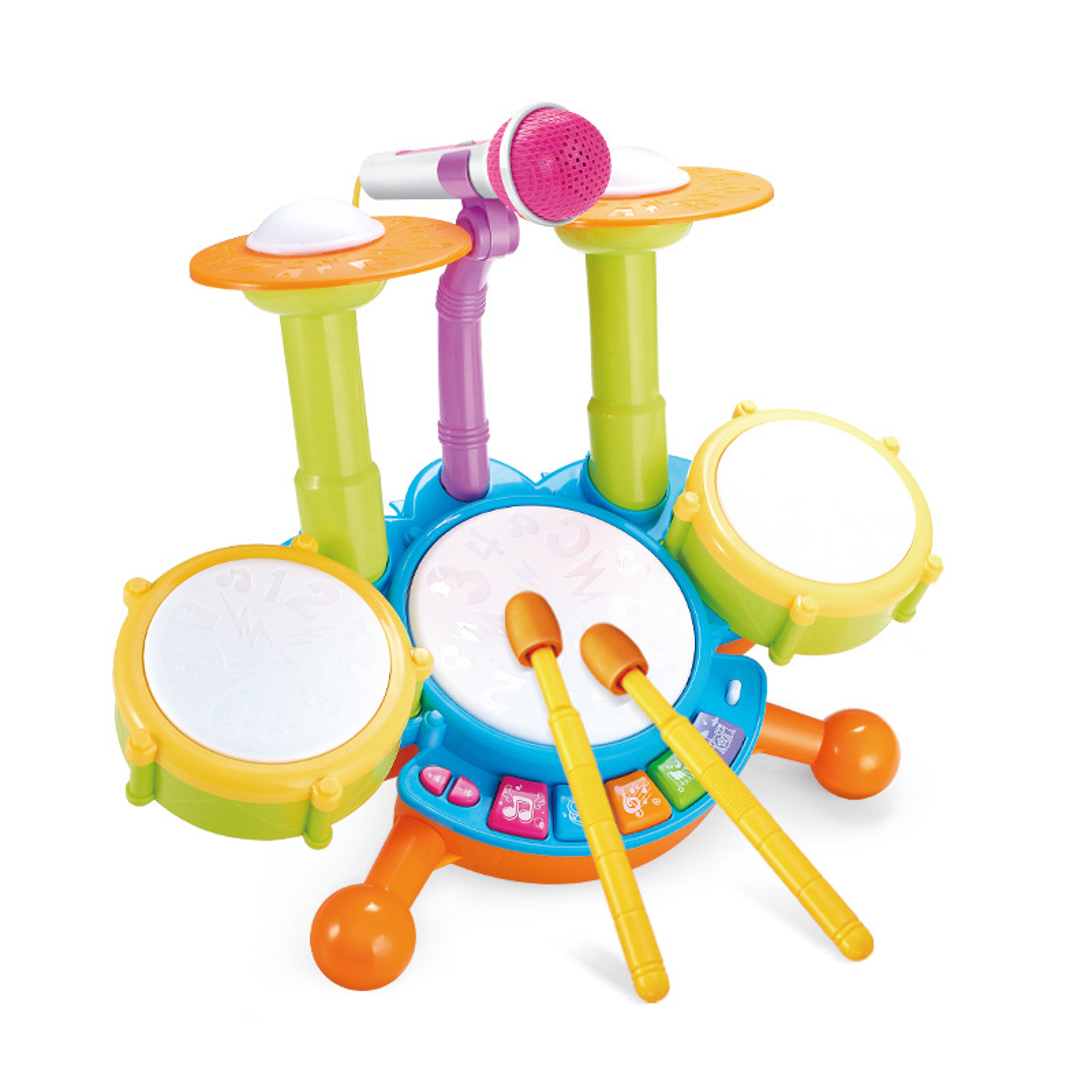 Kids Drum Set with Microphone Musical Learning Toy for Toddlers – view 7