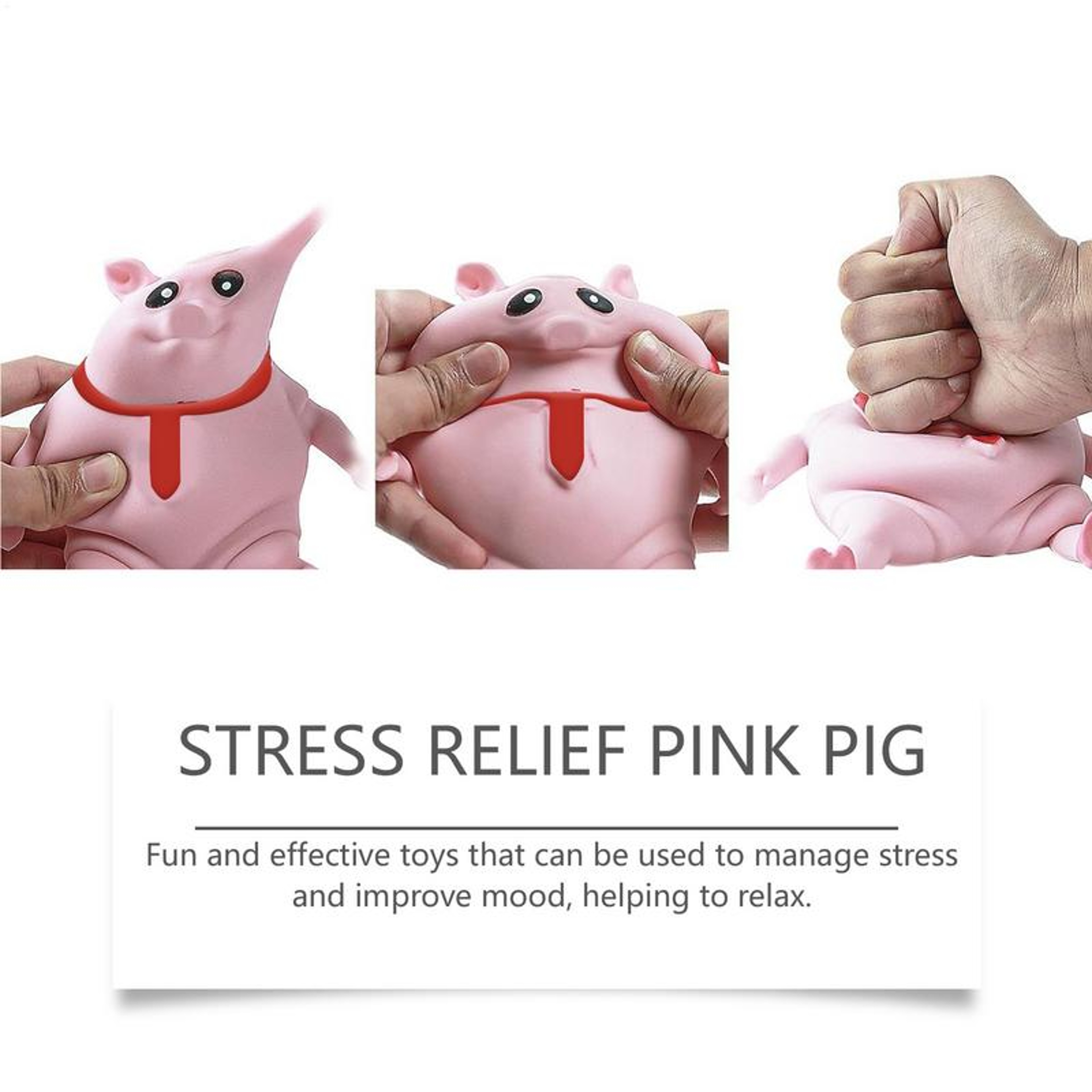 Cute Pig Stress Relief Toy Soft Squishy Sensory Fidget For Kids  Adults 4