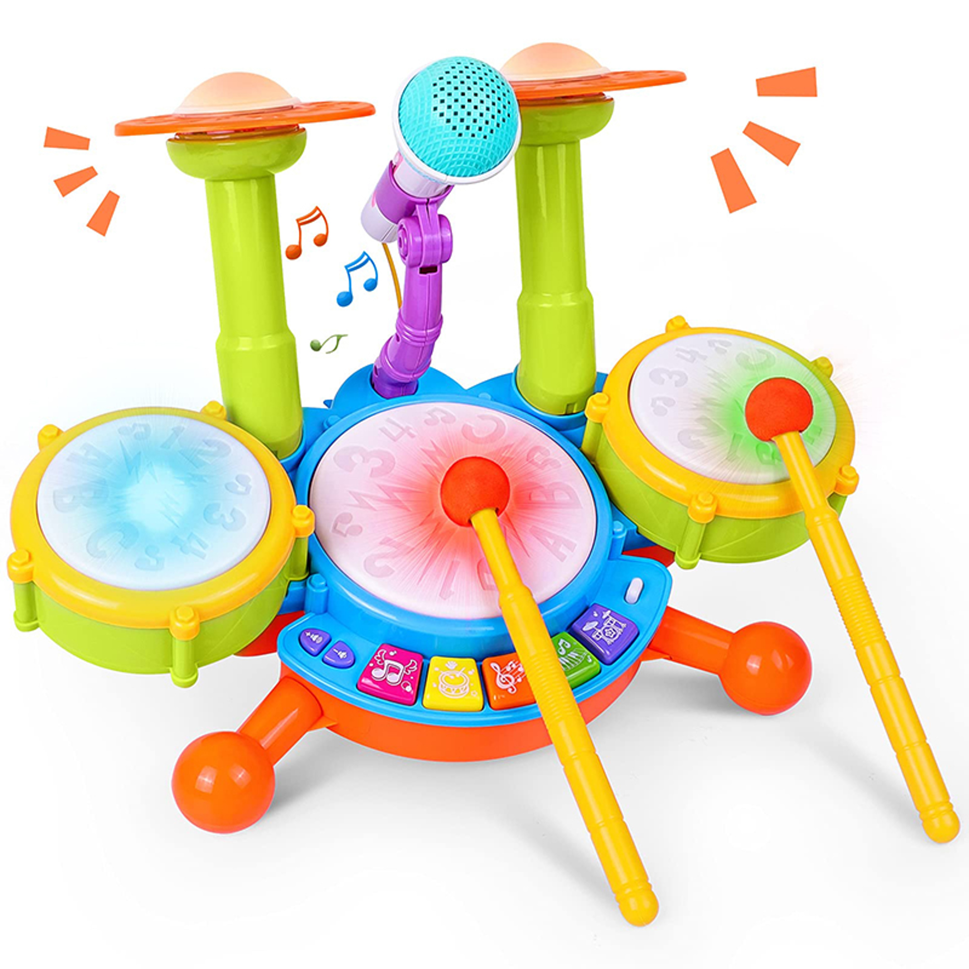 Kids Drum Set with Microphone Musical Learning Toy for Toddlers Ages 1-3 – view 1