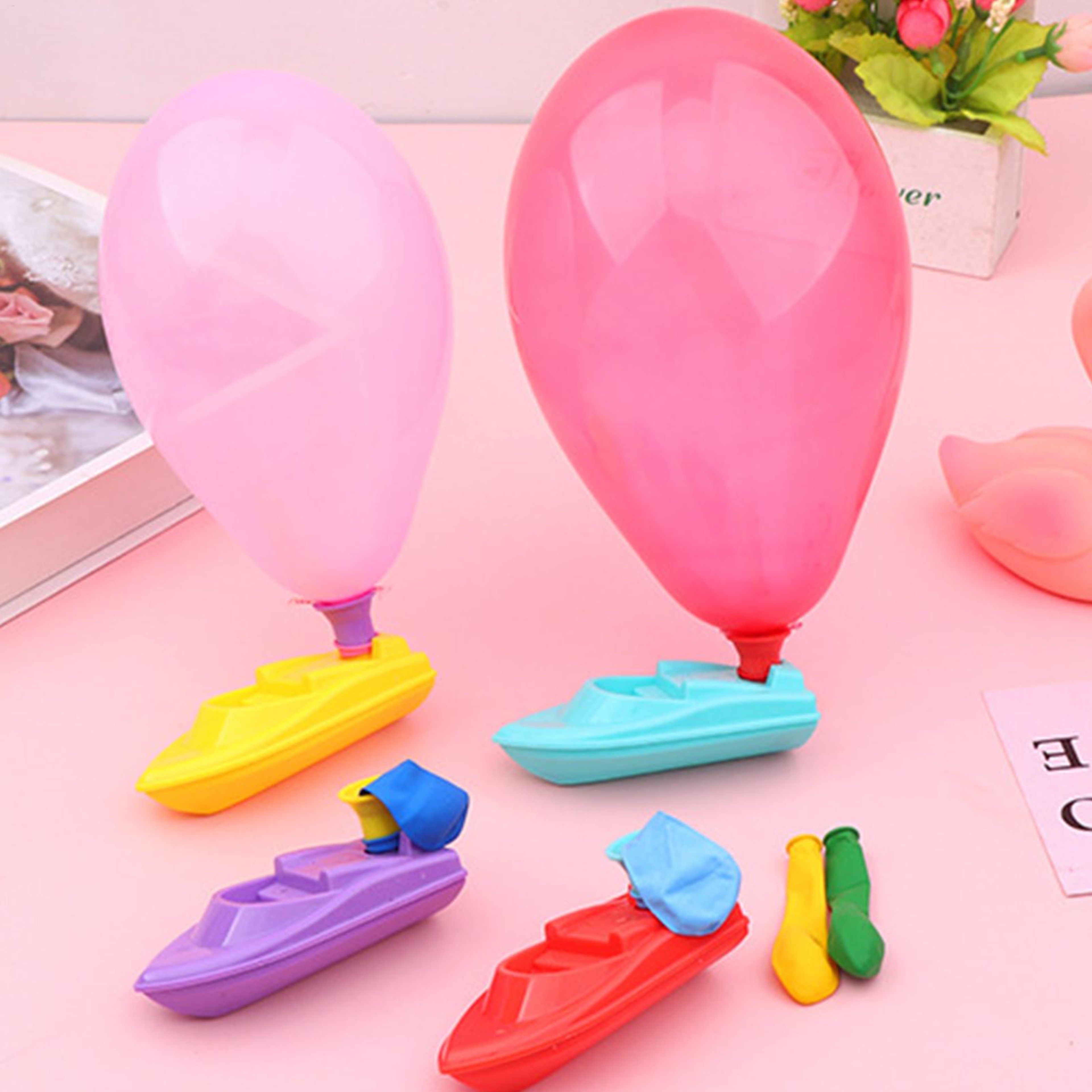 Balloon Powered Boat DIY Science Experiment STEM Bath Toy For Kids 3