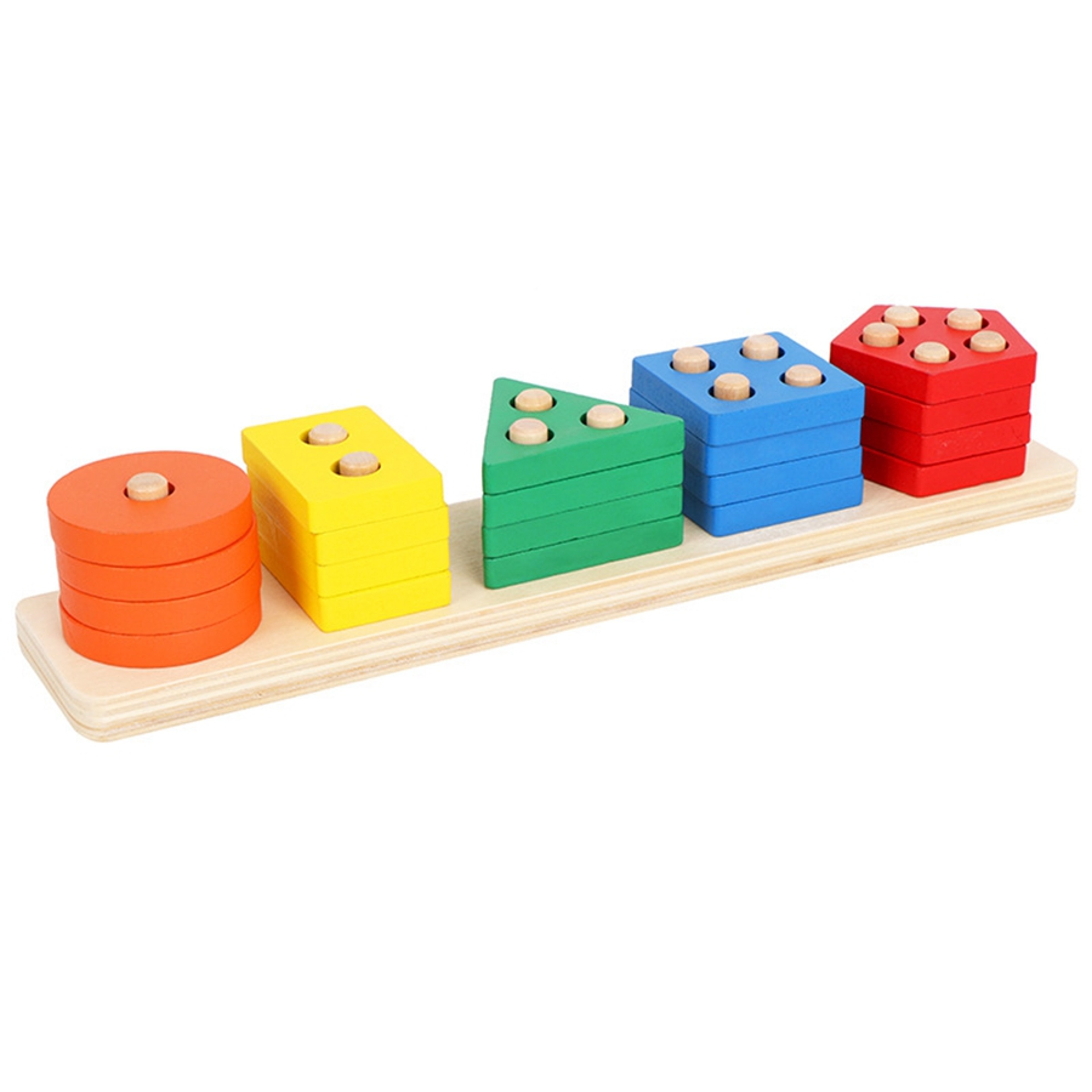 Montessori Wooden Sorting Toy Shape Sorter Stacking Puzzle for Toddlers Learning – view 6