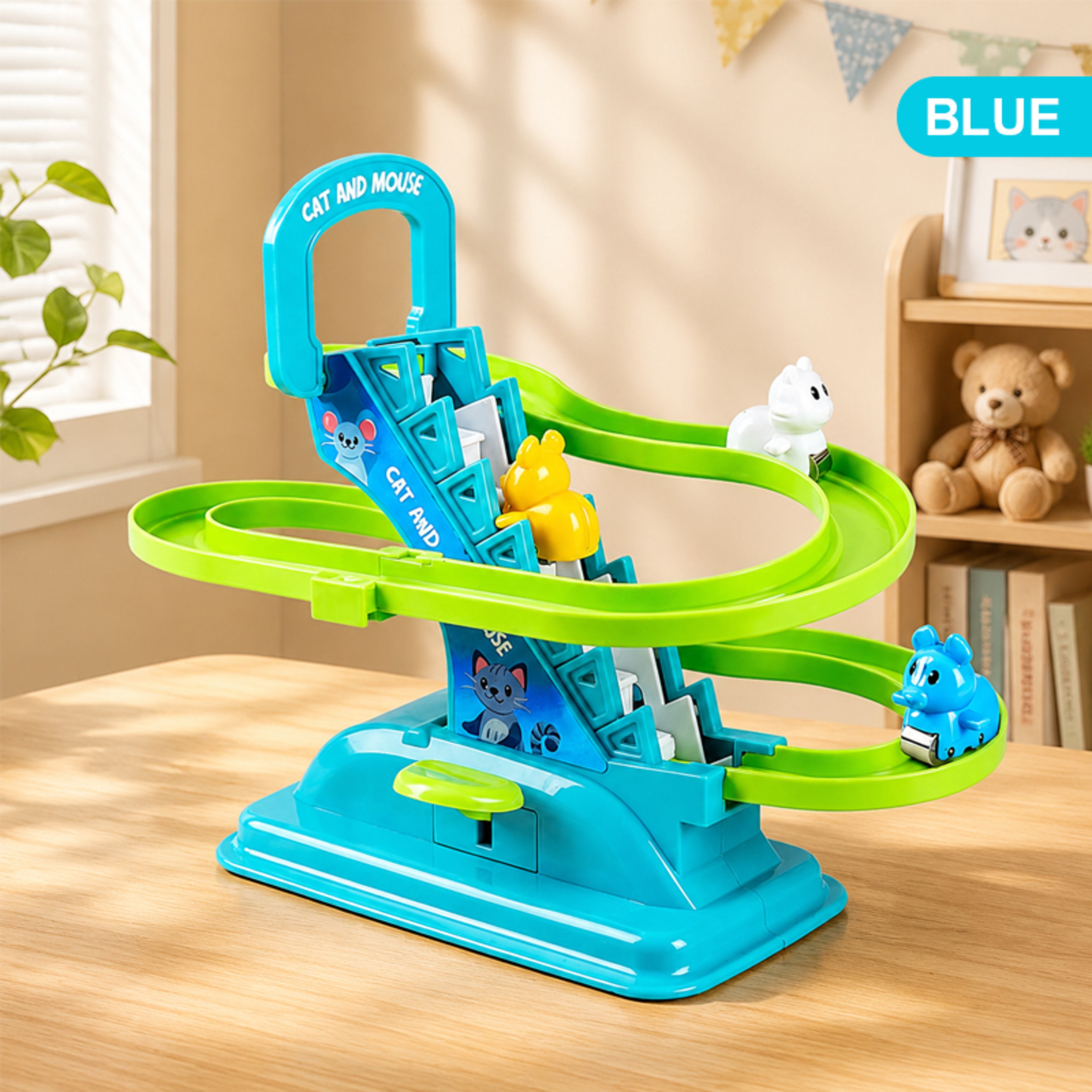 Interactive Cat and Mouse Track Toy Climbing Stairs Puzzle for Toddlers and Preschool Kids – view 7