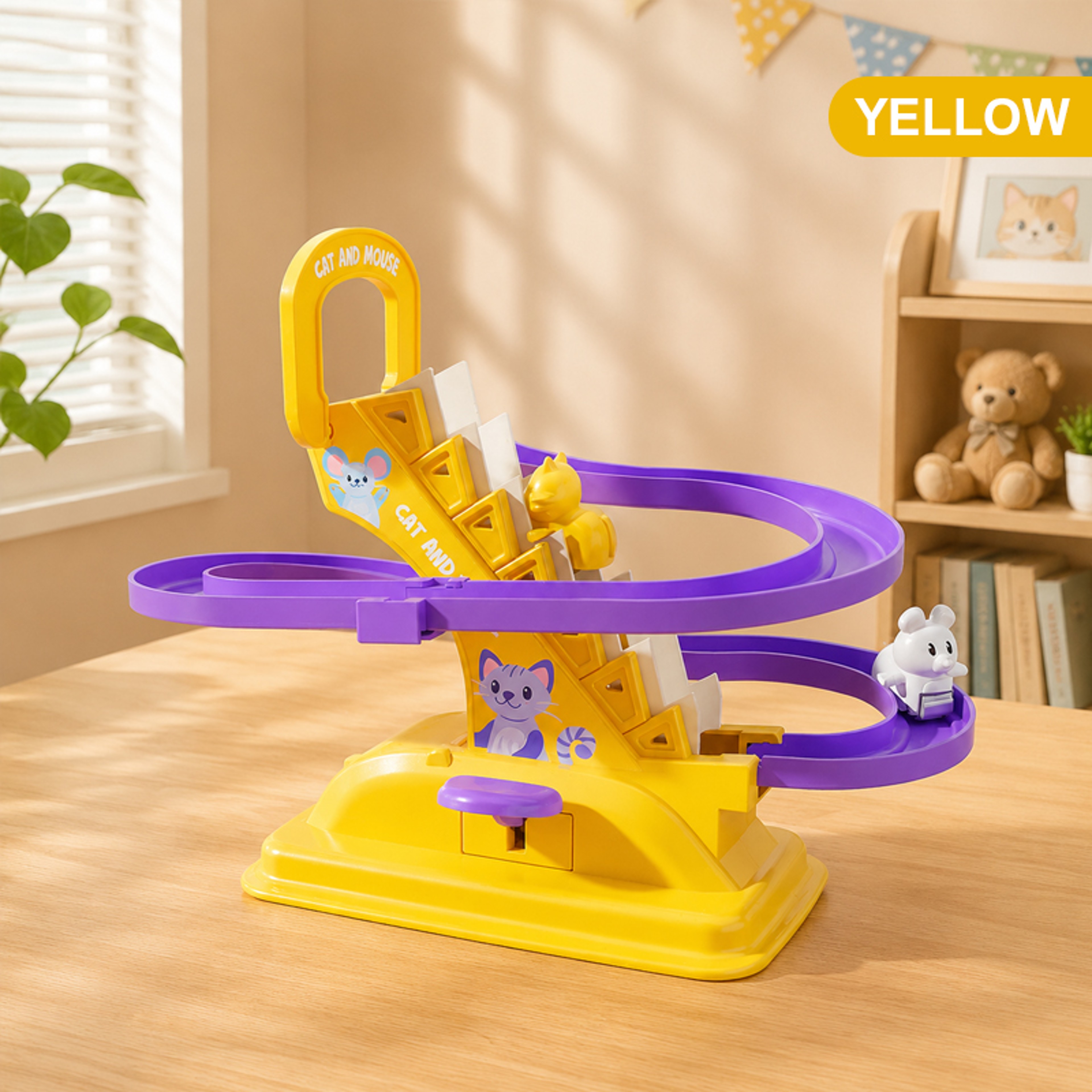Interactive Cat and Mouse Track Toy Climbing Stairs Puzzle for Toddlers and Preschool Kids – view 8