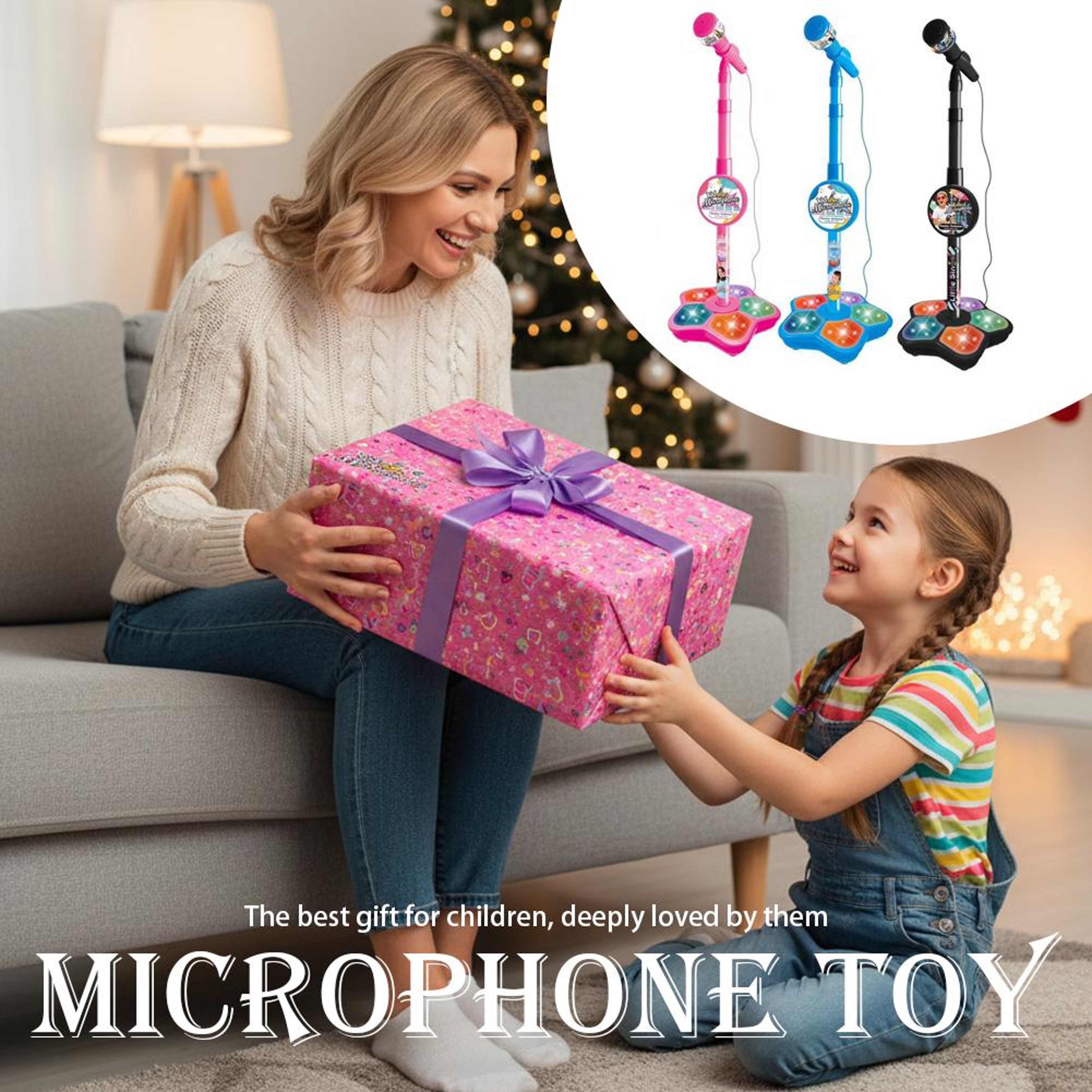 Kids Karaoke Microphone with Stand Musical Singing Toy for Boys and Girls – view 5