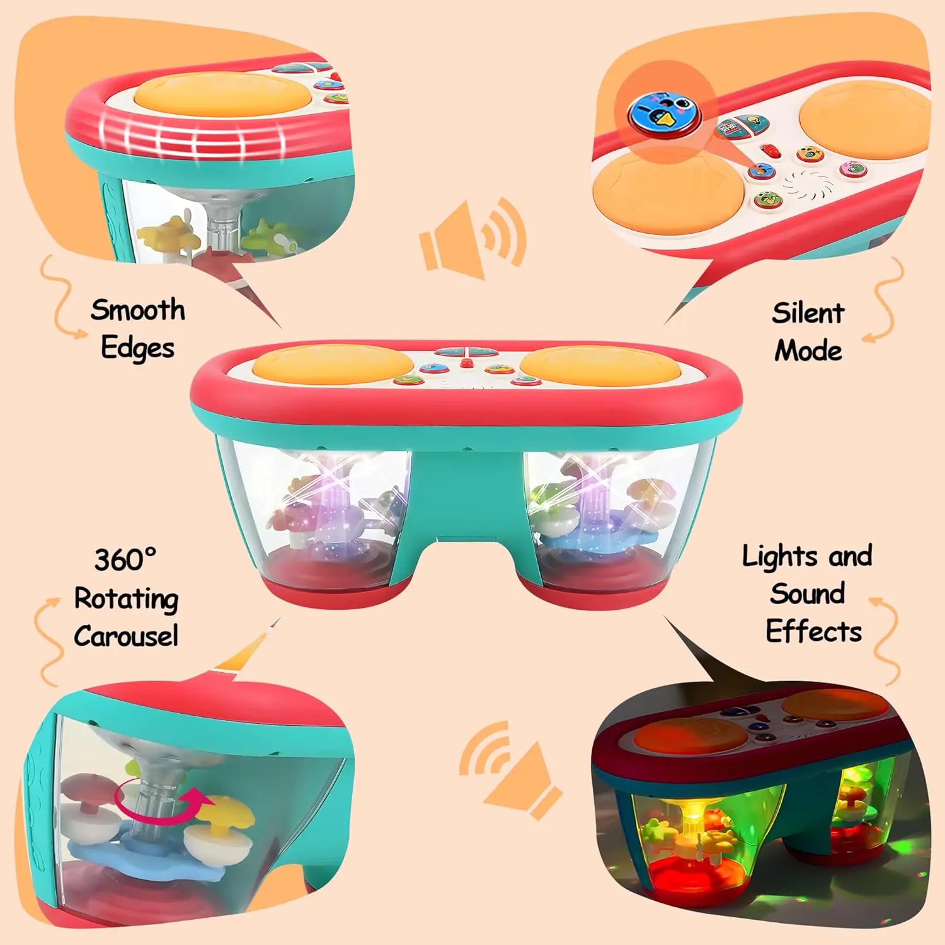 Interactive Baby Musical Toy with Rotating Lights for Tummy Time, Crawling & Early Learning – view 4