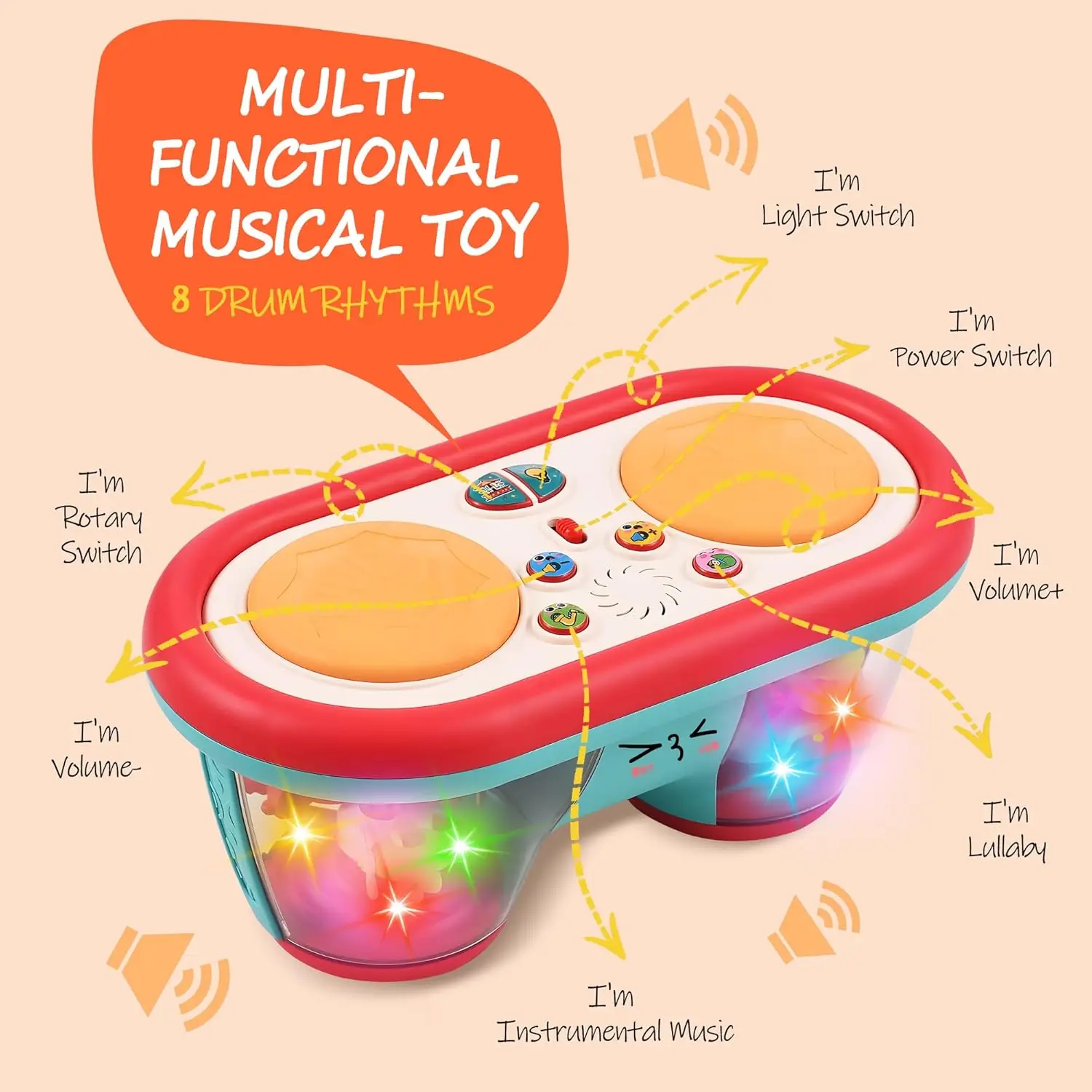 Interactive Baby Musical Toy with Rotating Lights for Tummy Time, Crawling & Early Learning – view 5