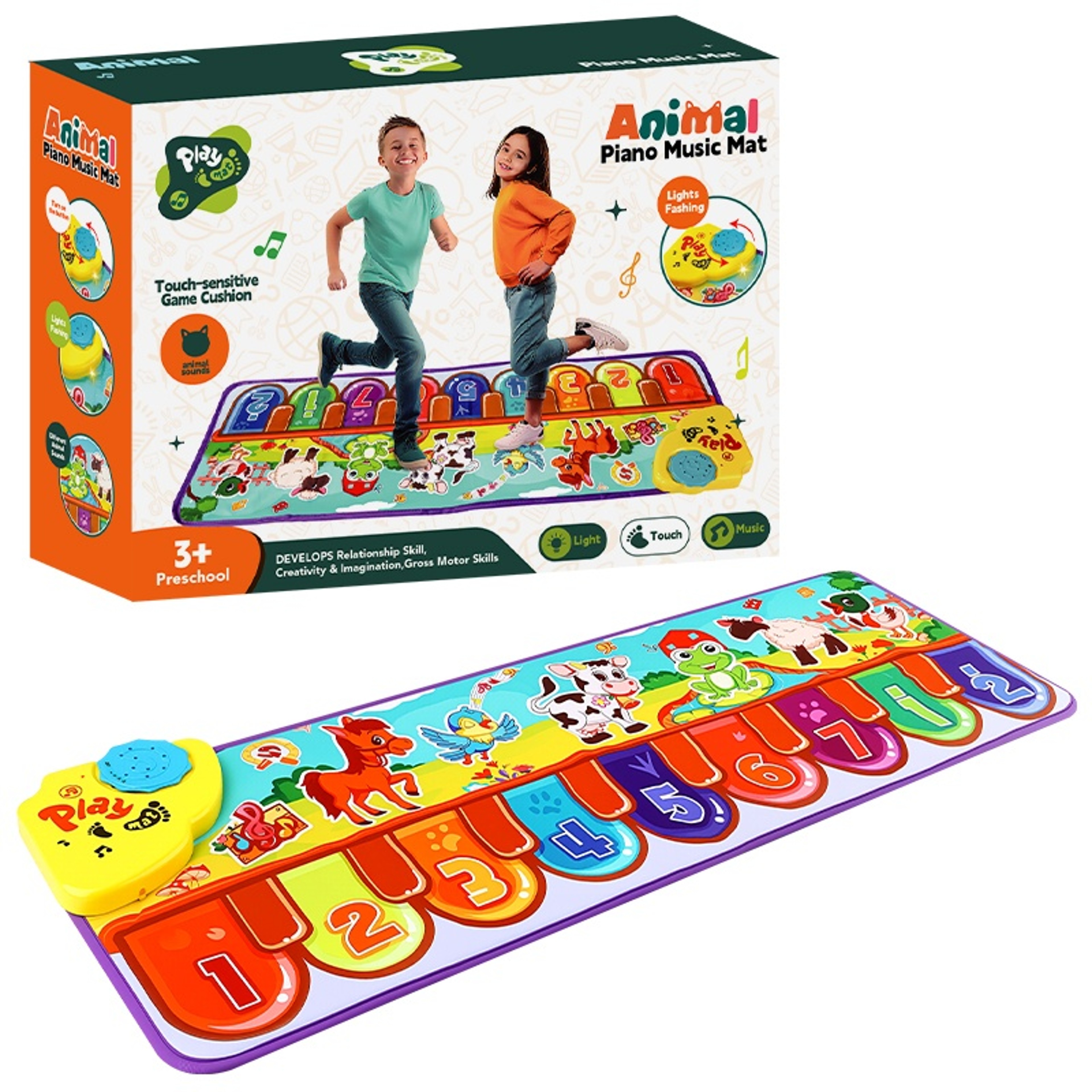 Kids Piano Mat Musical Dance Floor Piano Toy for Toddlers Educational Music Play Mat – view 7