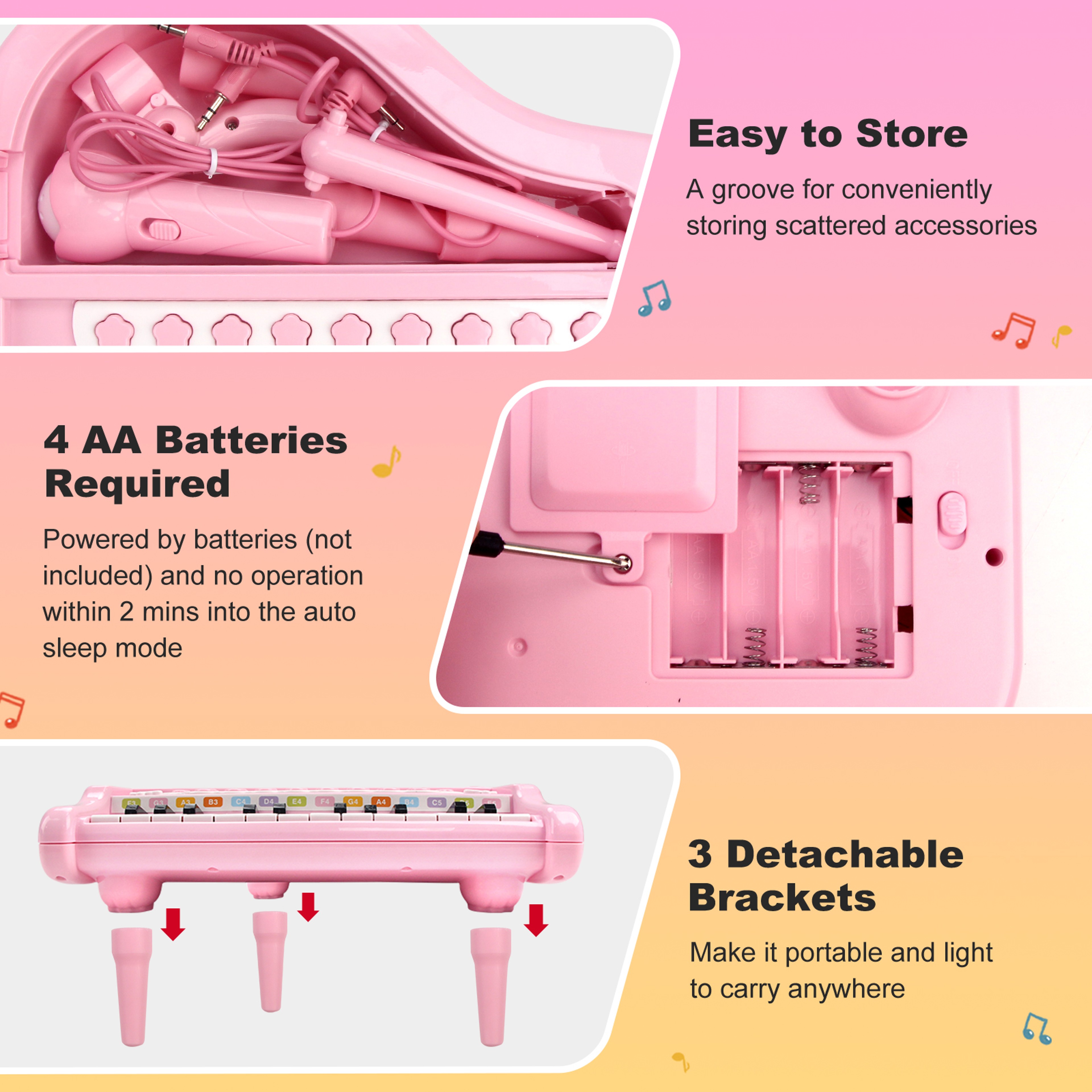 Kids Piano Keyboard with Microphone Educational Musical Toy for Toddlers and Young Children – view 6