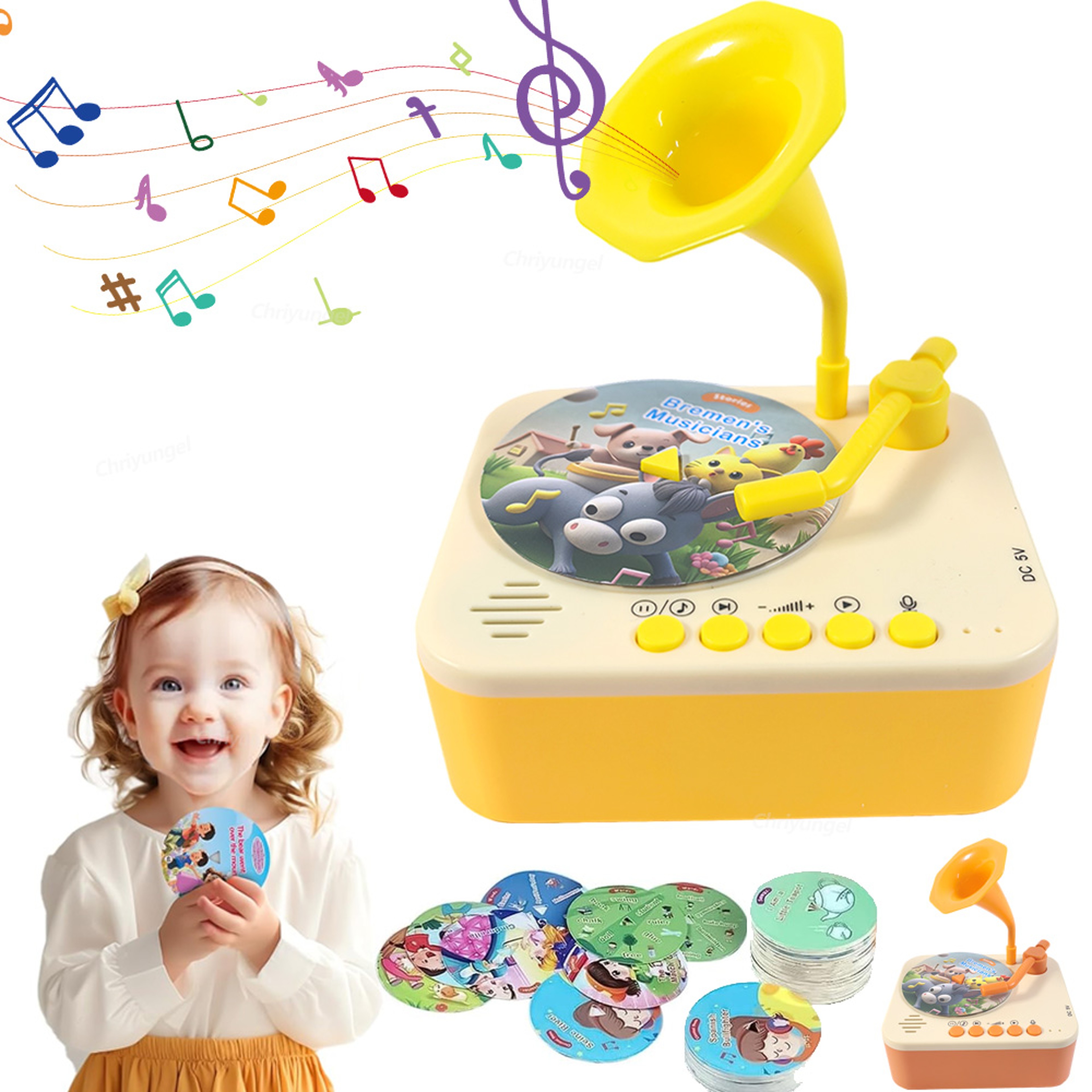 Kids Story Player Gramophone with Audio Cards Interactive Educational Learning Toy for Toddlers – view 1