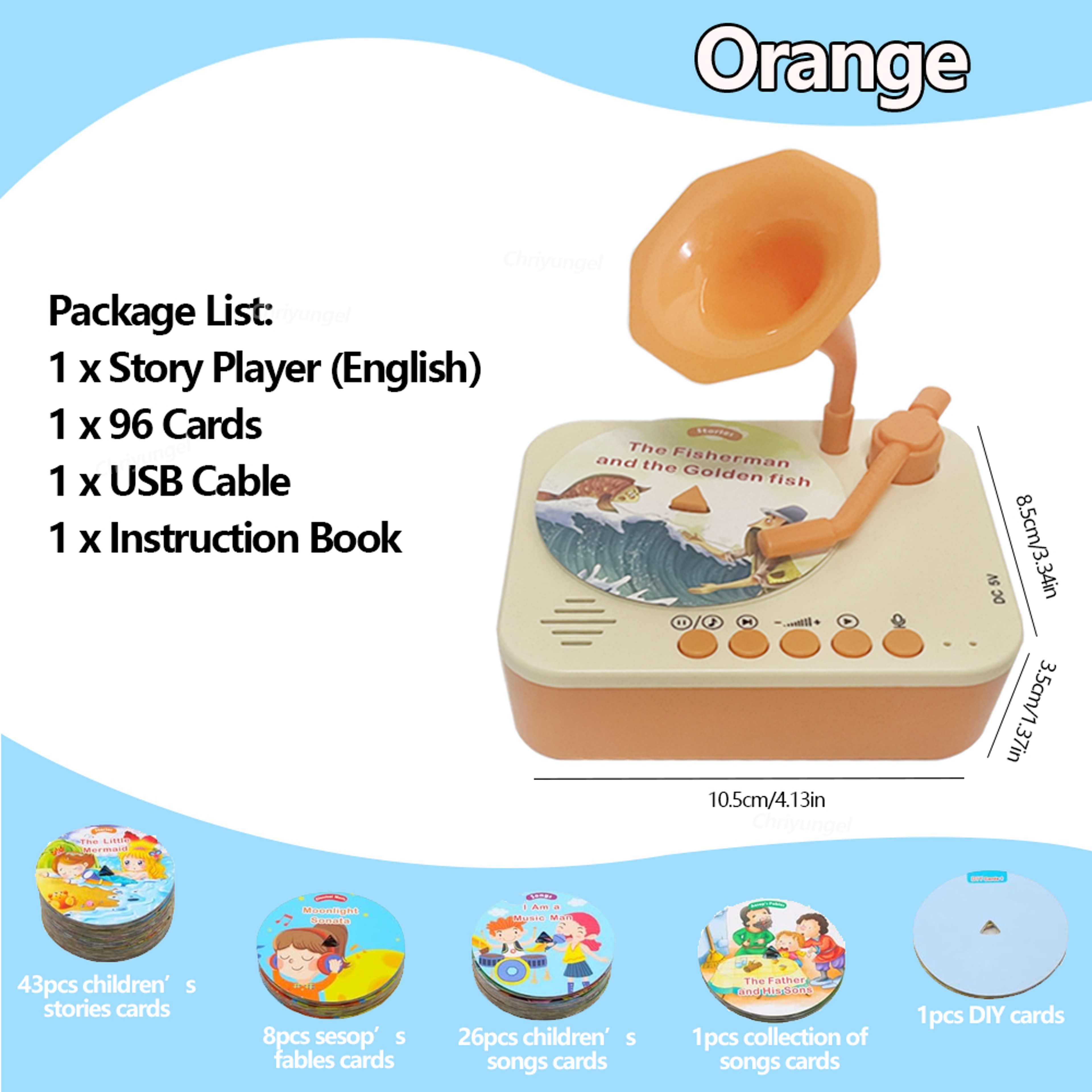 Kids Story Player Gramophone with Audio Cards Interactive Educational Learning Toy for Toddlers – view 8