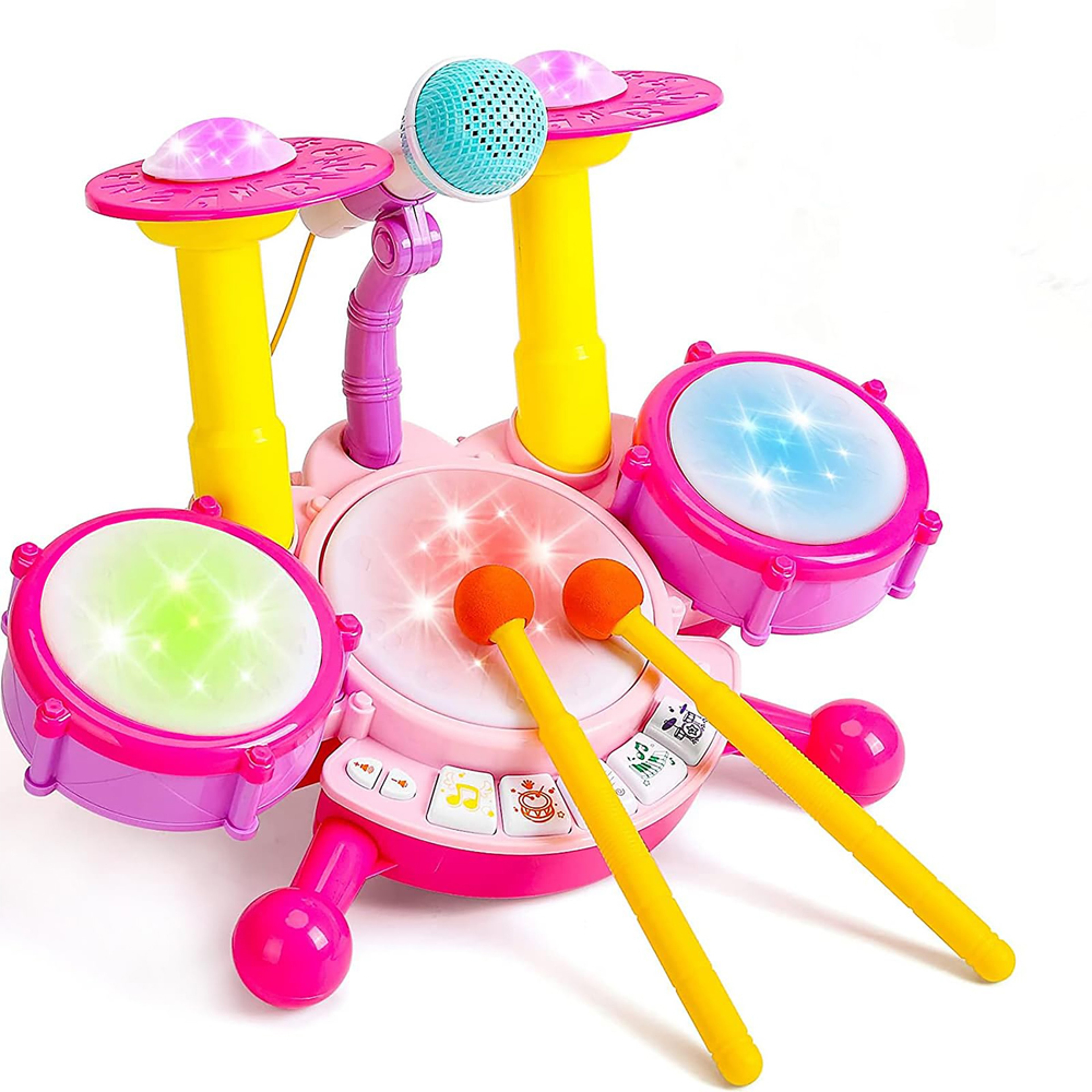 Kids Drum Set with Microphone Electronic Drum Kit Musical Instrument Toy for Boys and Girls – view 5