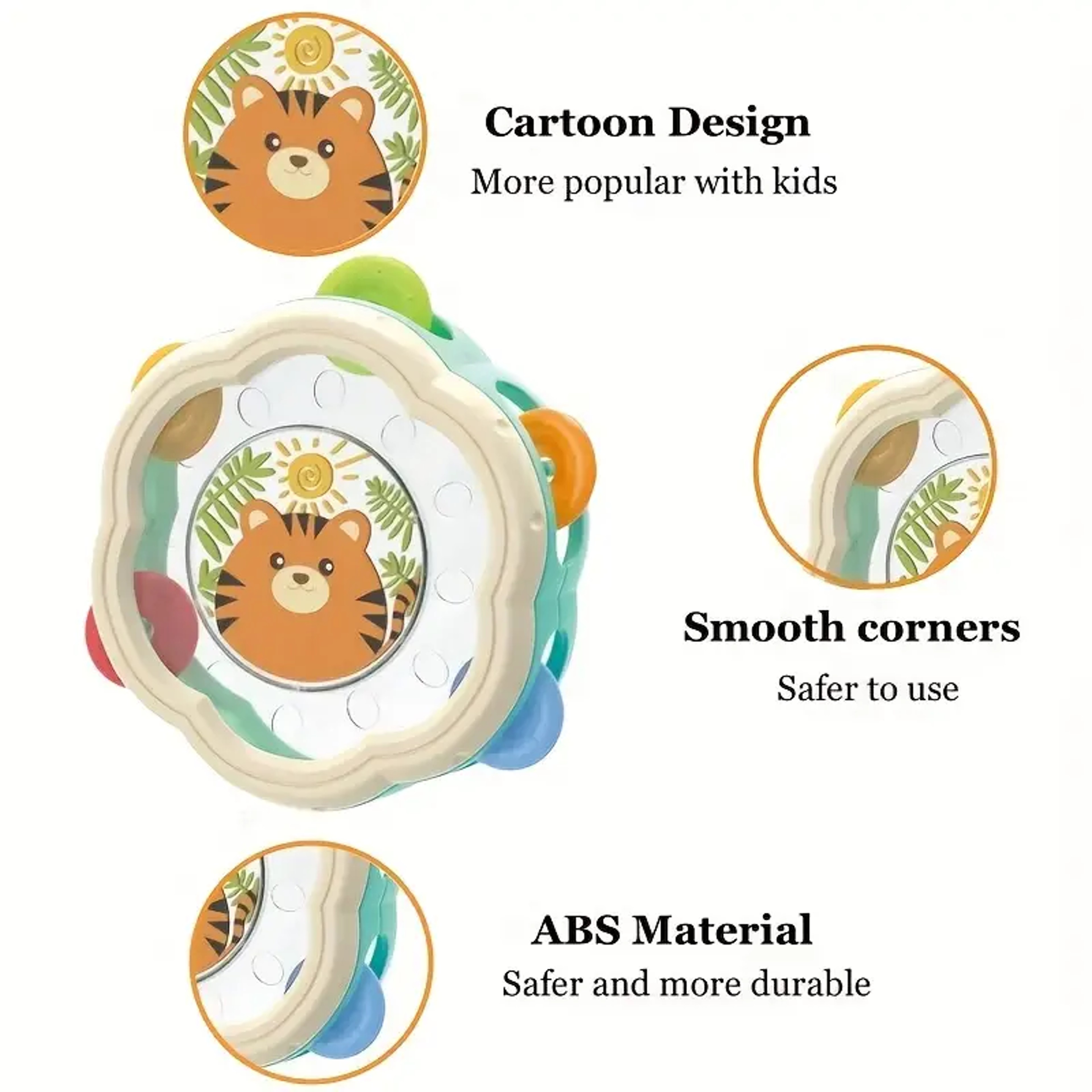 Montessori Baby Hand Drum Musical Sensory Toy for Infants and Toddlers – view 3