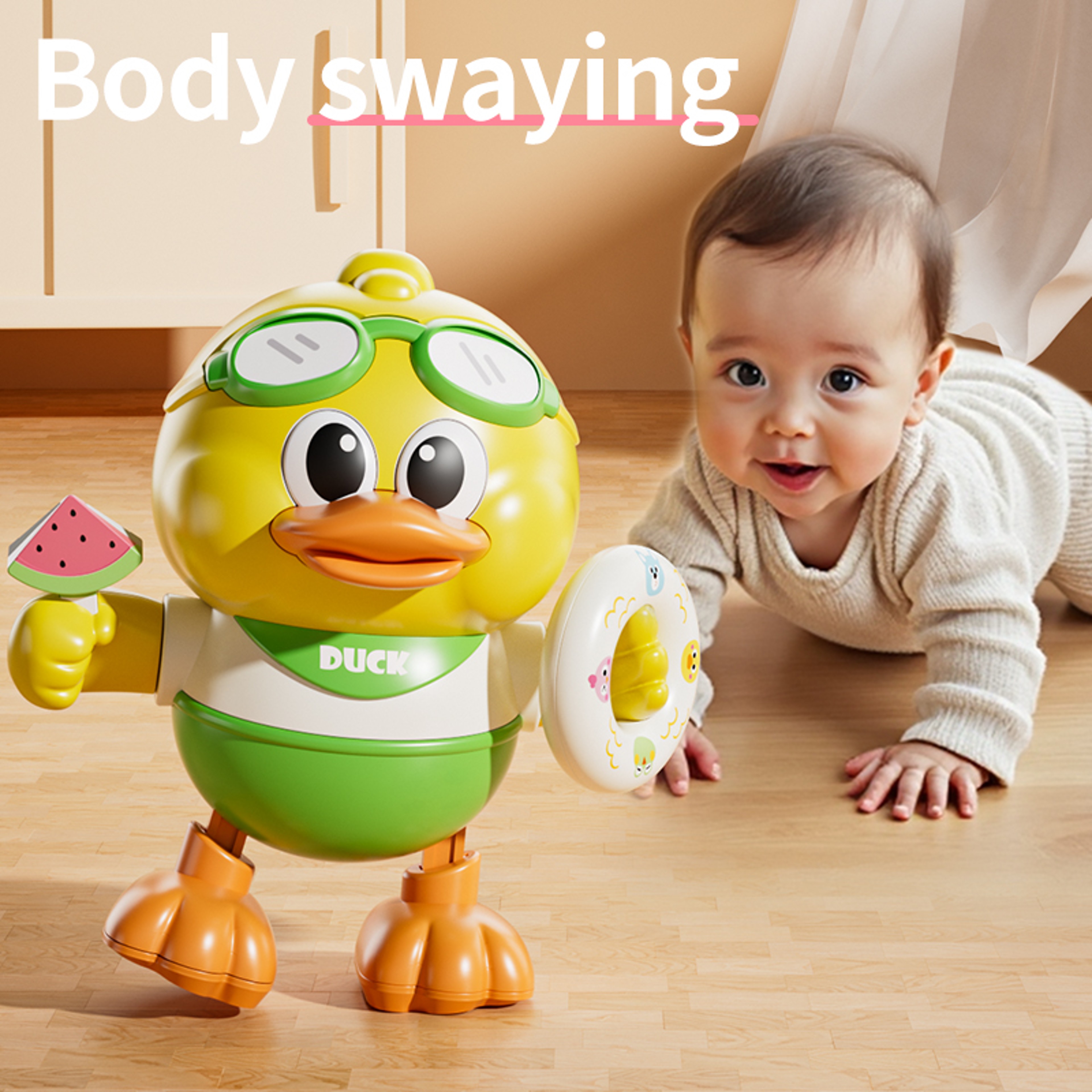 Dancing Duck Toy with Music Lights Interactive Educational Baby Toy – view 1