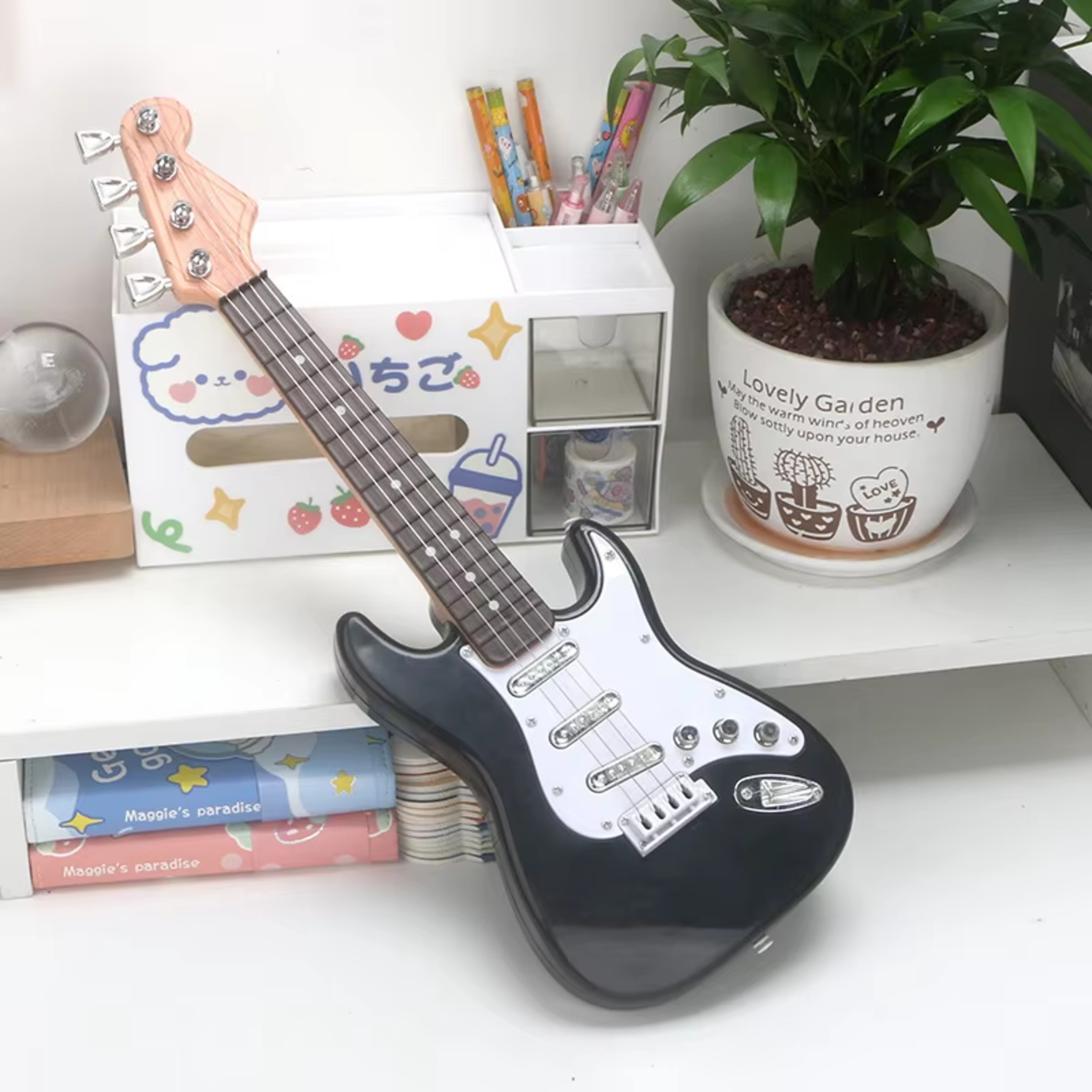 Kids Guitar Toy 4 String Toy Electric Guitar Musical Instrument For Children 7