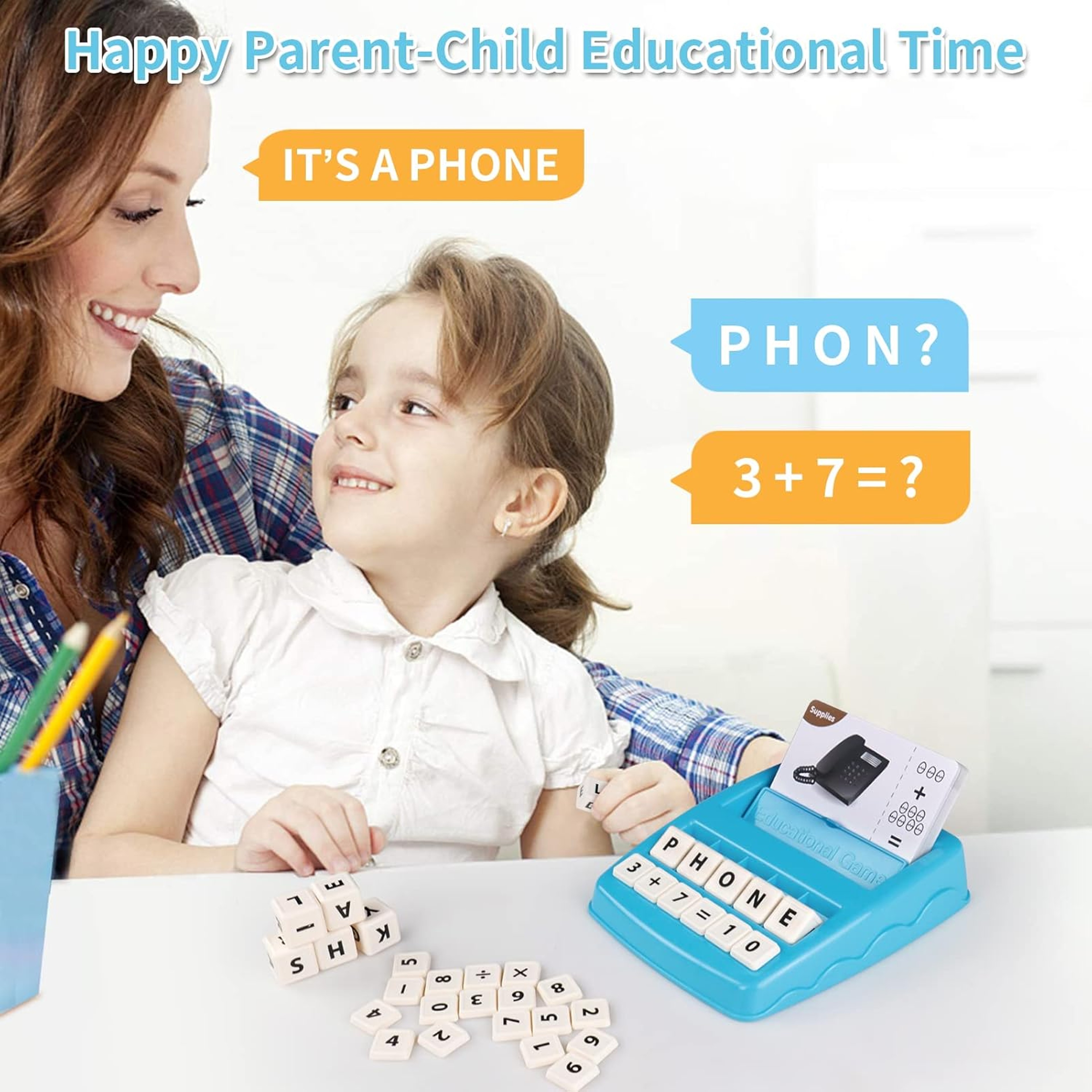 Matching Letter Game and Early Learning Toy for Kids with Spelling and Math Activities – view 3