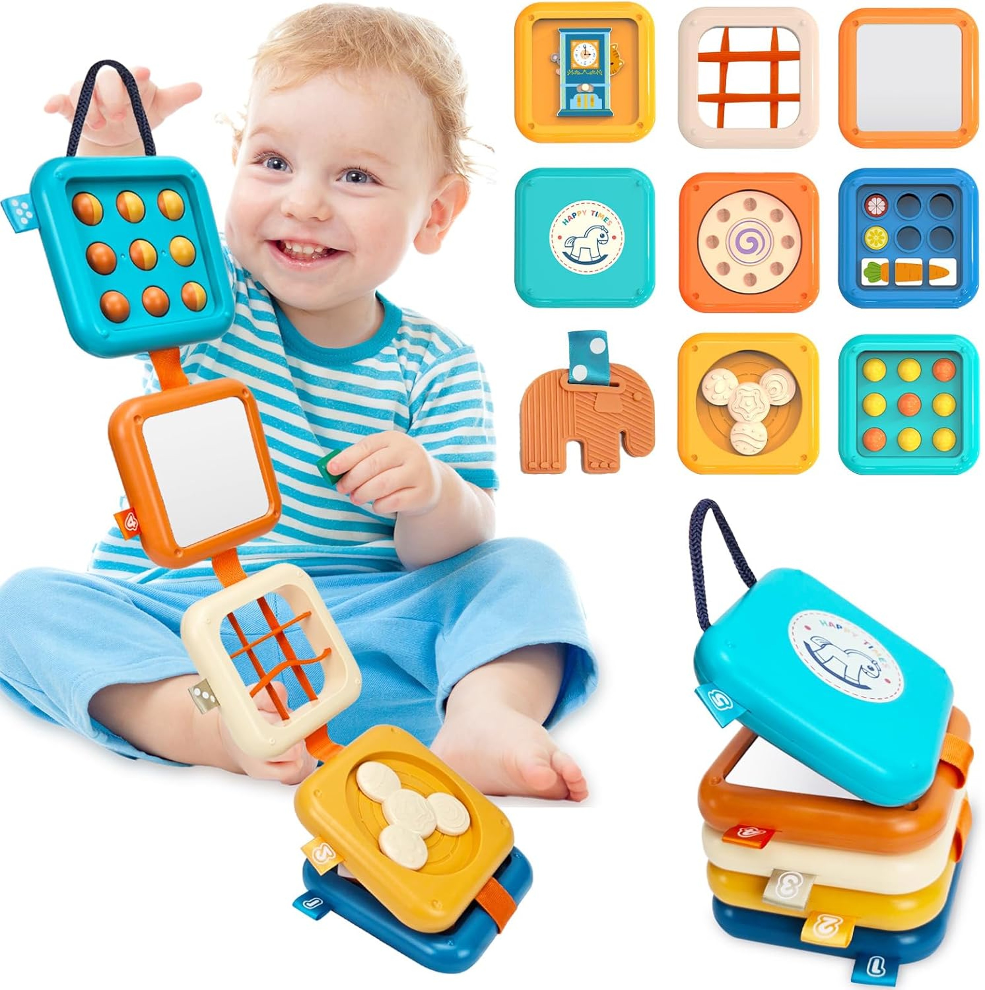 Montessori Busy Board Activity Cube for Toddlers Sensory Toy for Fine Motor Learning & Travel – view 1