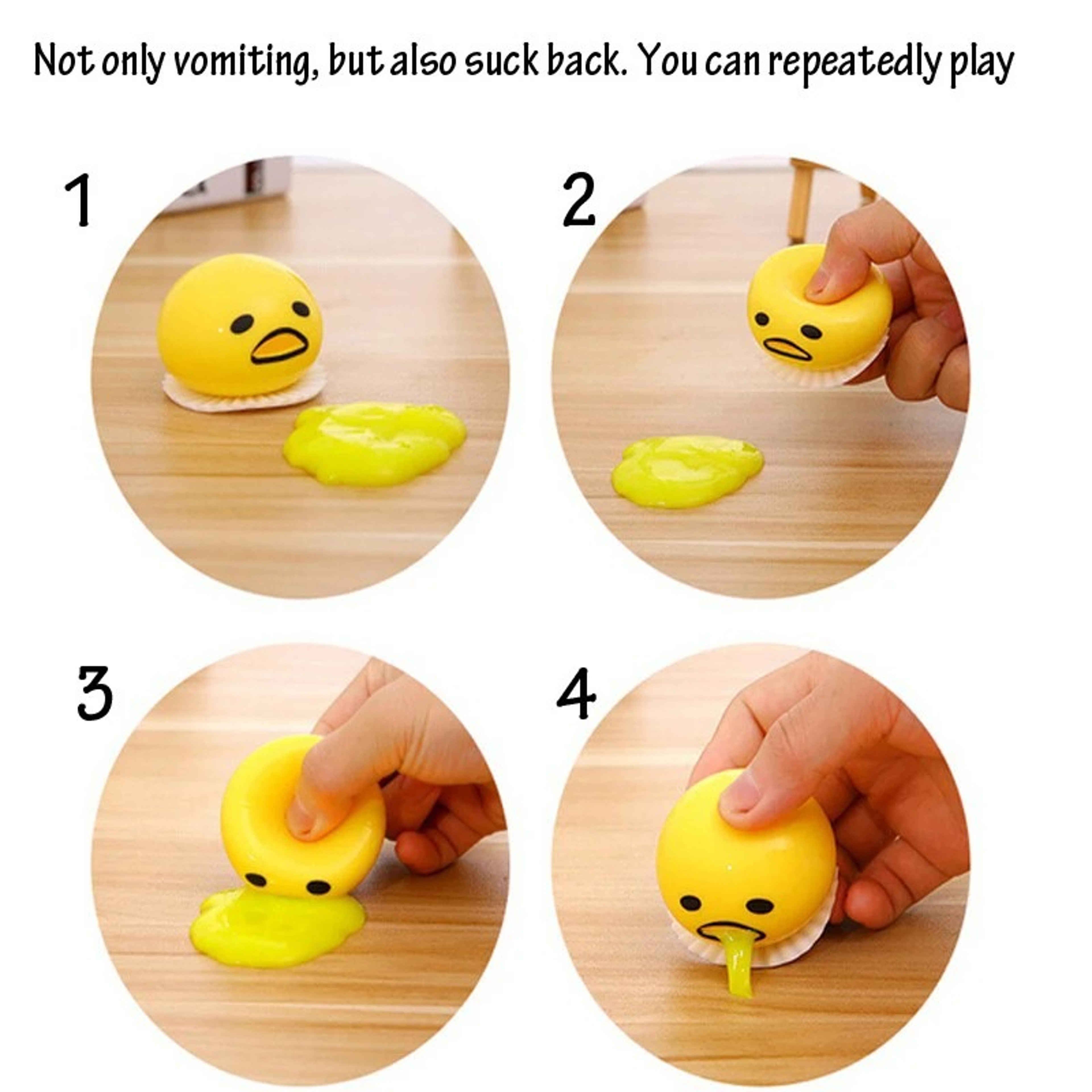 Funny Vomit Stress Toy Smiley Egg Yolk Prank Toy Squeeze Fidget Gift 3