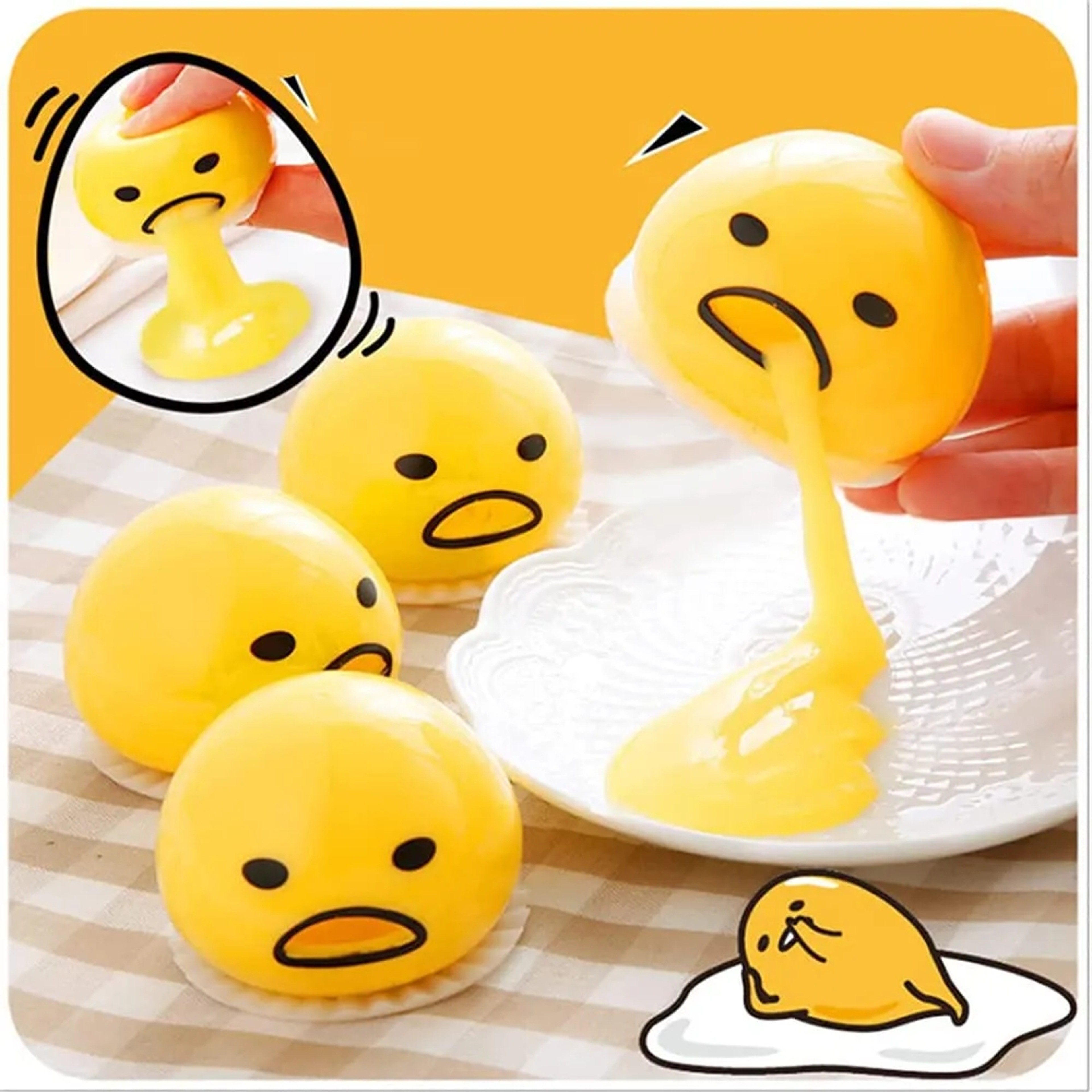 Funny Egg Yolk Vomit Stress Relief Toy Squeezable Squishy Fidget Toy Novelty Gift – view 2