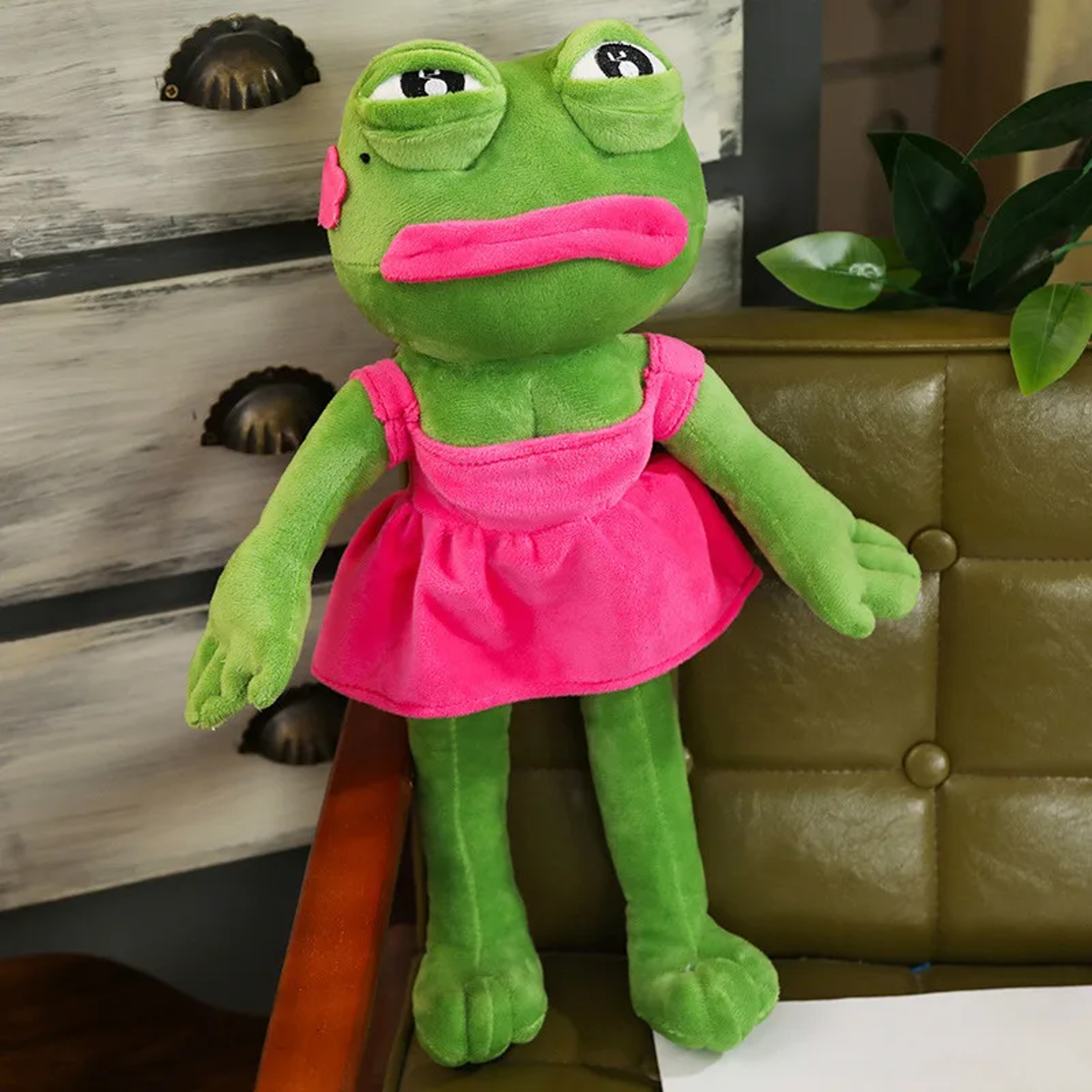 45cm Sad Frog Plush Toy Soft Pepe Frog Plush Stuffed Pillow for Cuddles & Room Decor – view 2