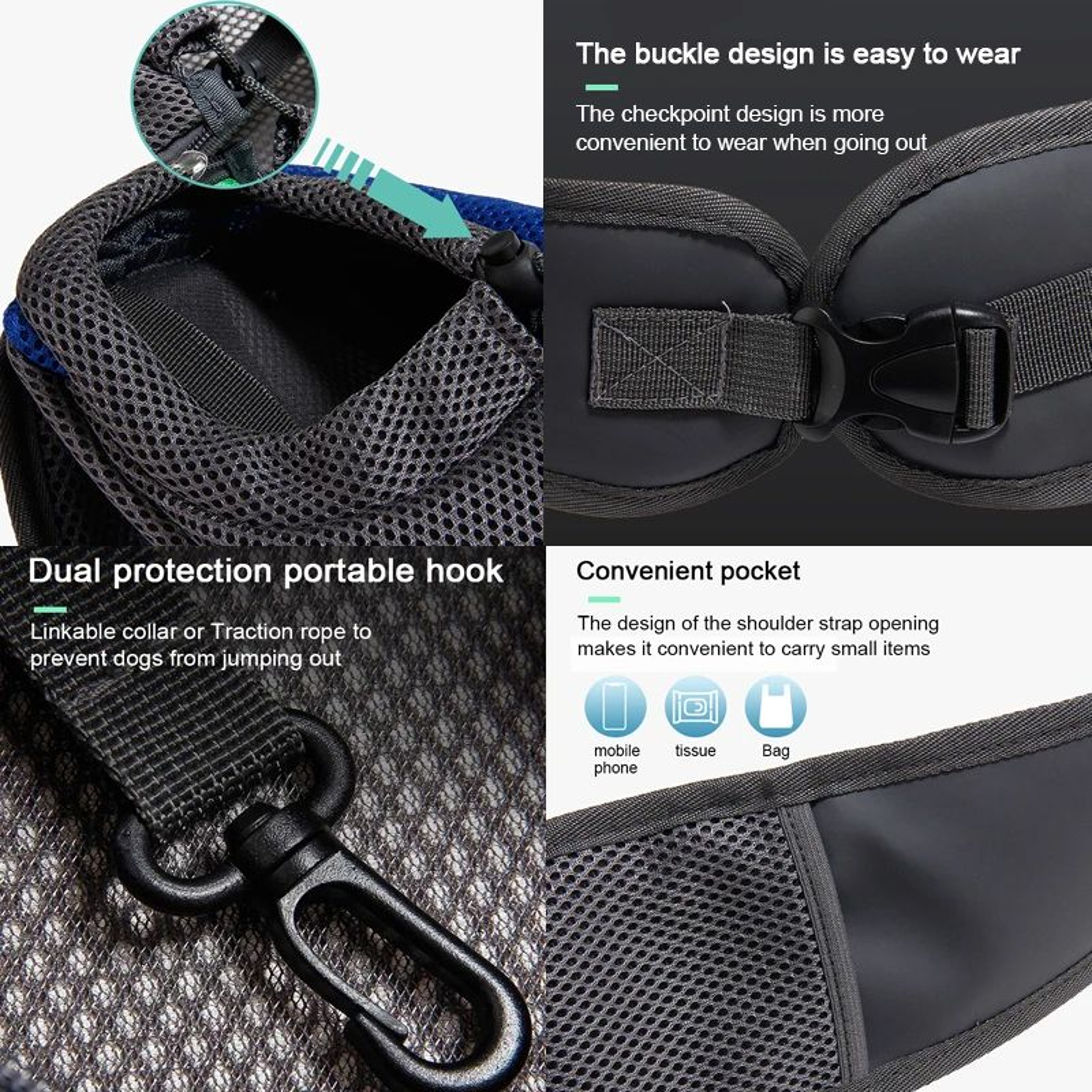 Dog Carrier Backpack Travel Tote Shoulder Bag  Mesh Sling Carry Pack for Pets