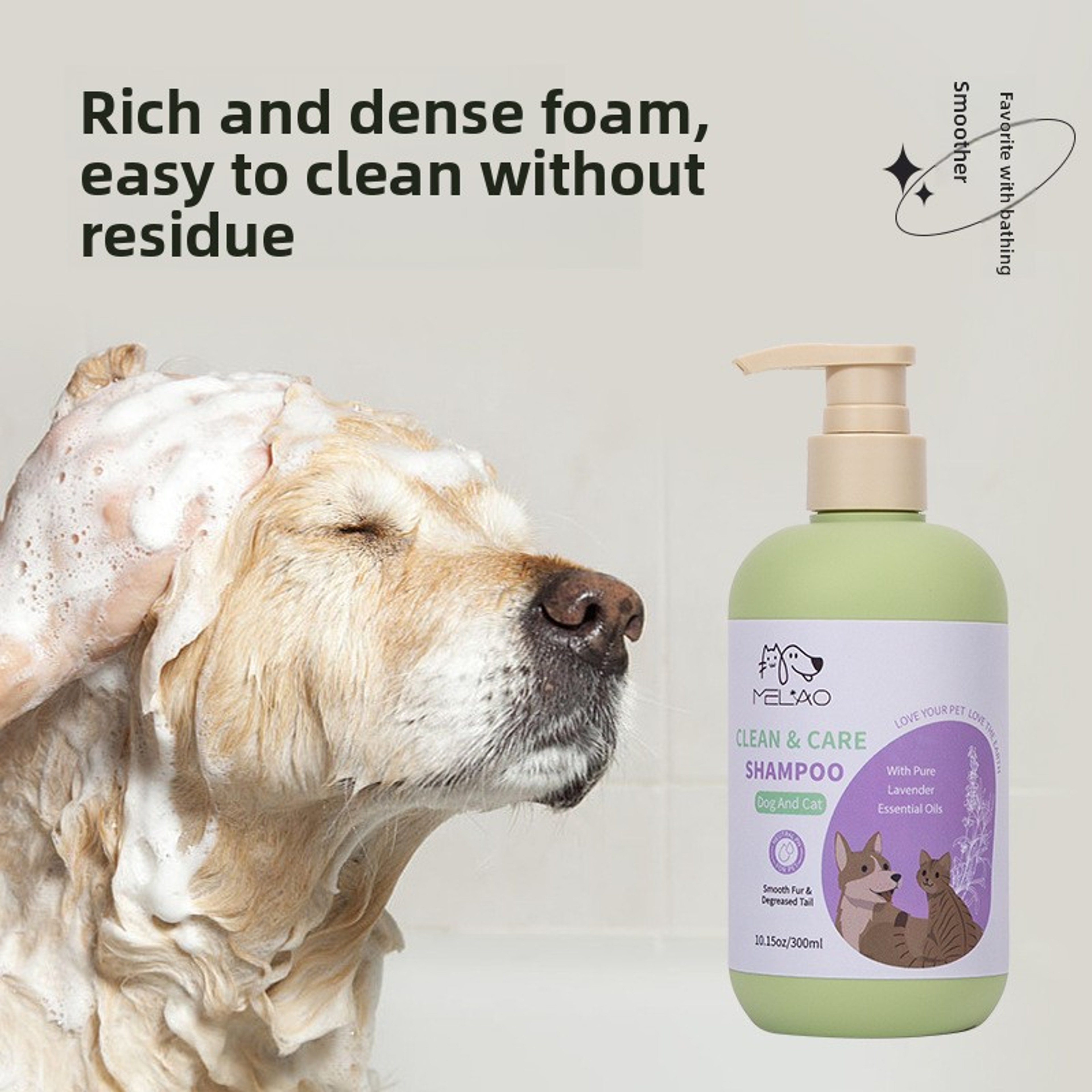 Pet Dog Body Wash Cat Dog Shampoo, Mild Bath Liquid Shampoo, Long Lasting Fragrance for Clean Healthy Pets – view 3