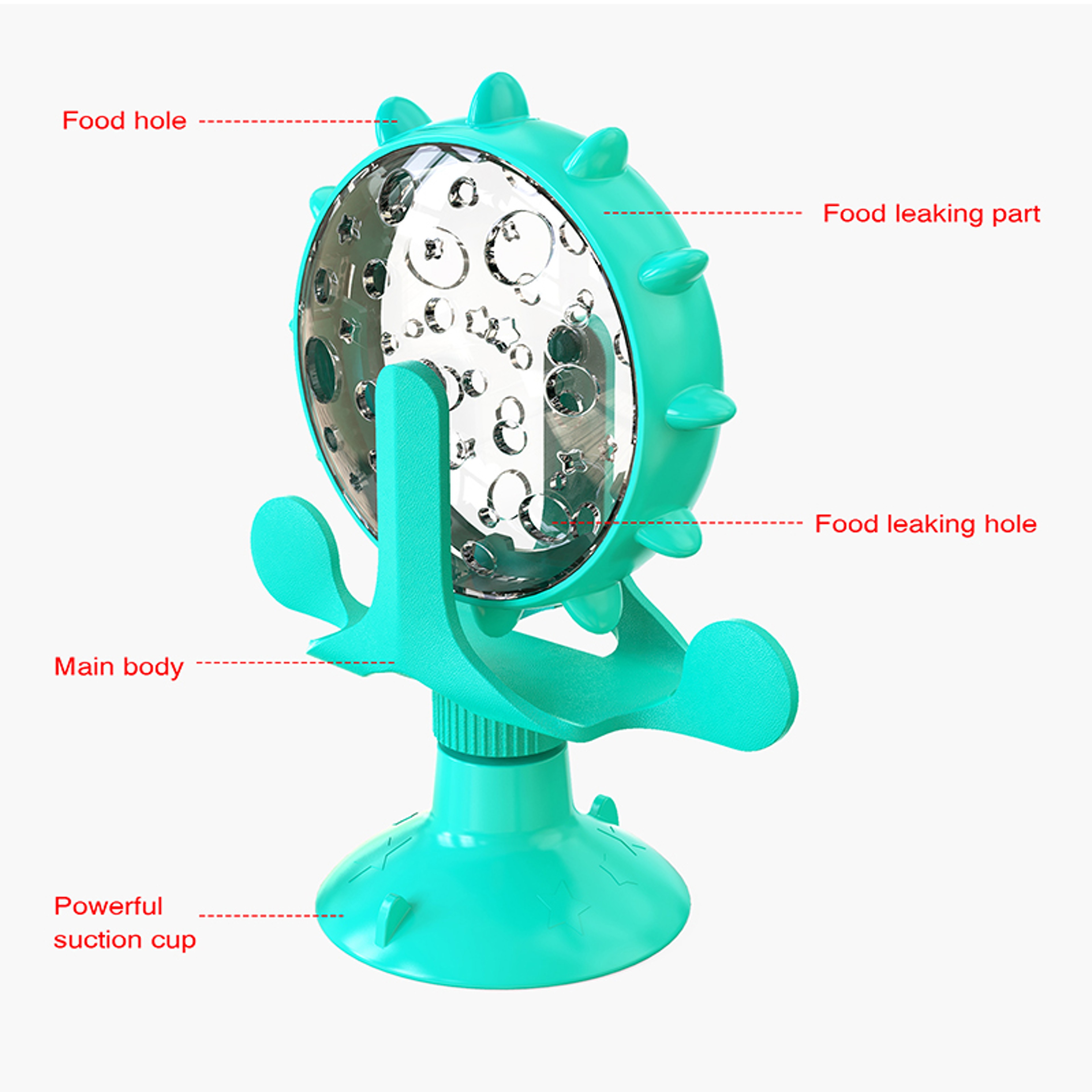 Interactive Treat Dispensing Toy for Cats & Small Dogs, Slow Feeder IQ Puzzle with Rotatable Wheel Mental Stimulation – view 3