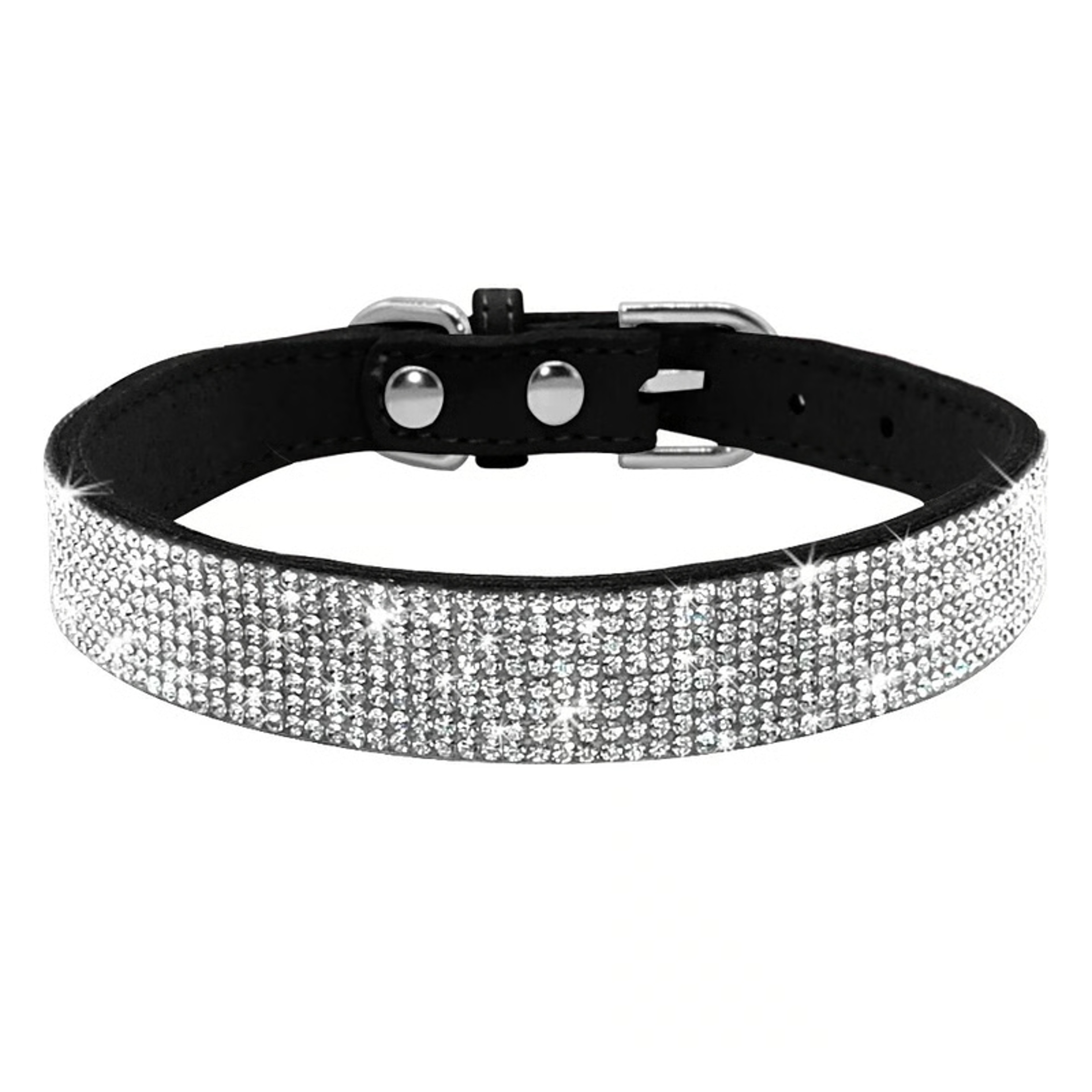 Bling Rhinestone Leather Pet Collar  Leash Set For SmallMedium Dogs  Cats 3
