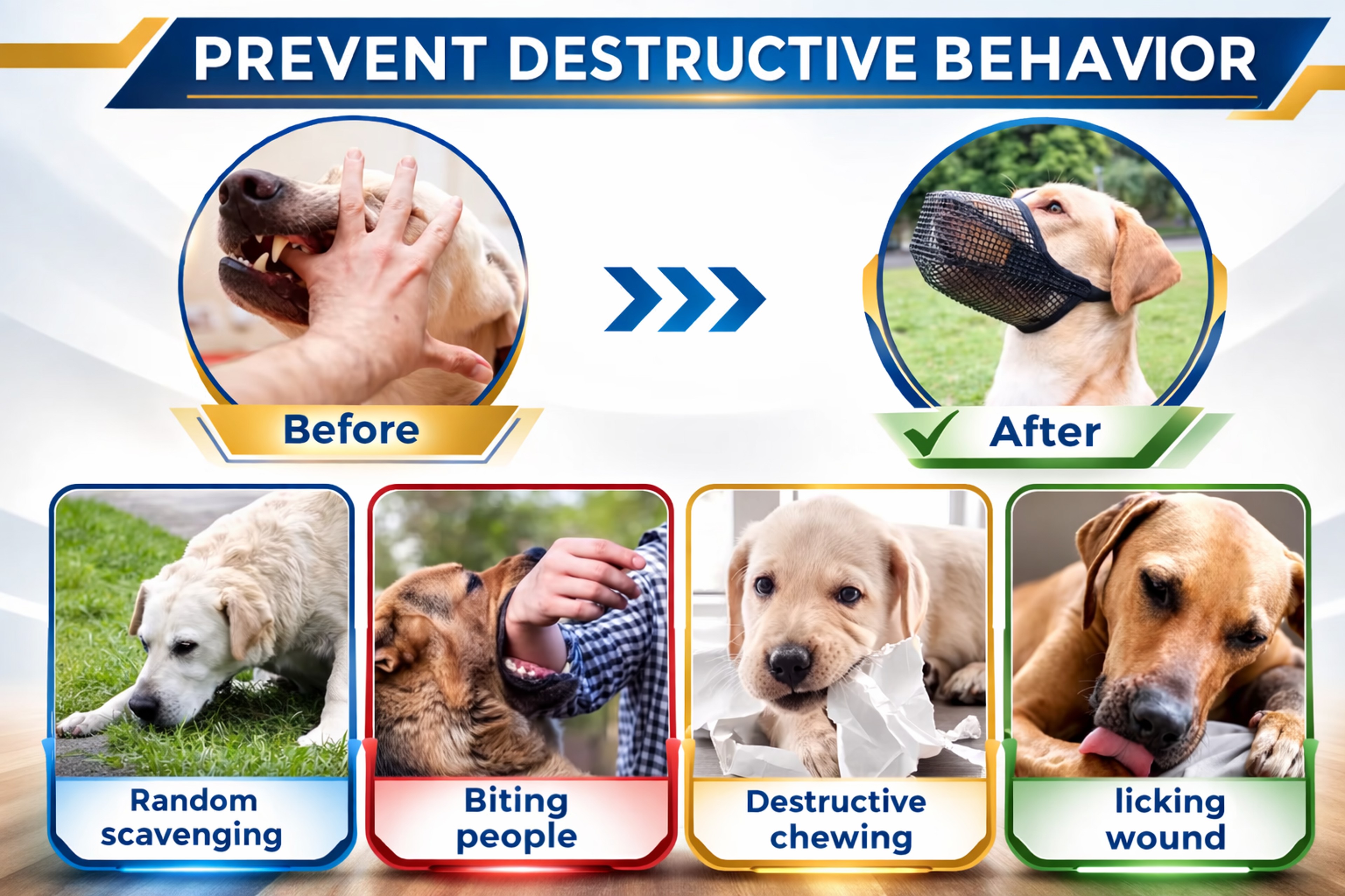 Adjustable Breathable Pet Dog Muzzle, Anti-Bark Bite Mesh Mouth Cover – view 16