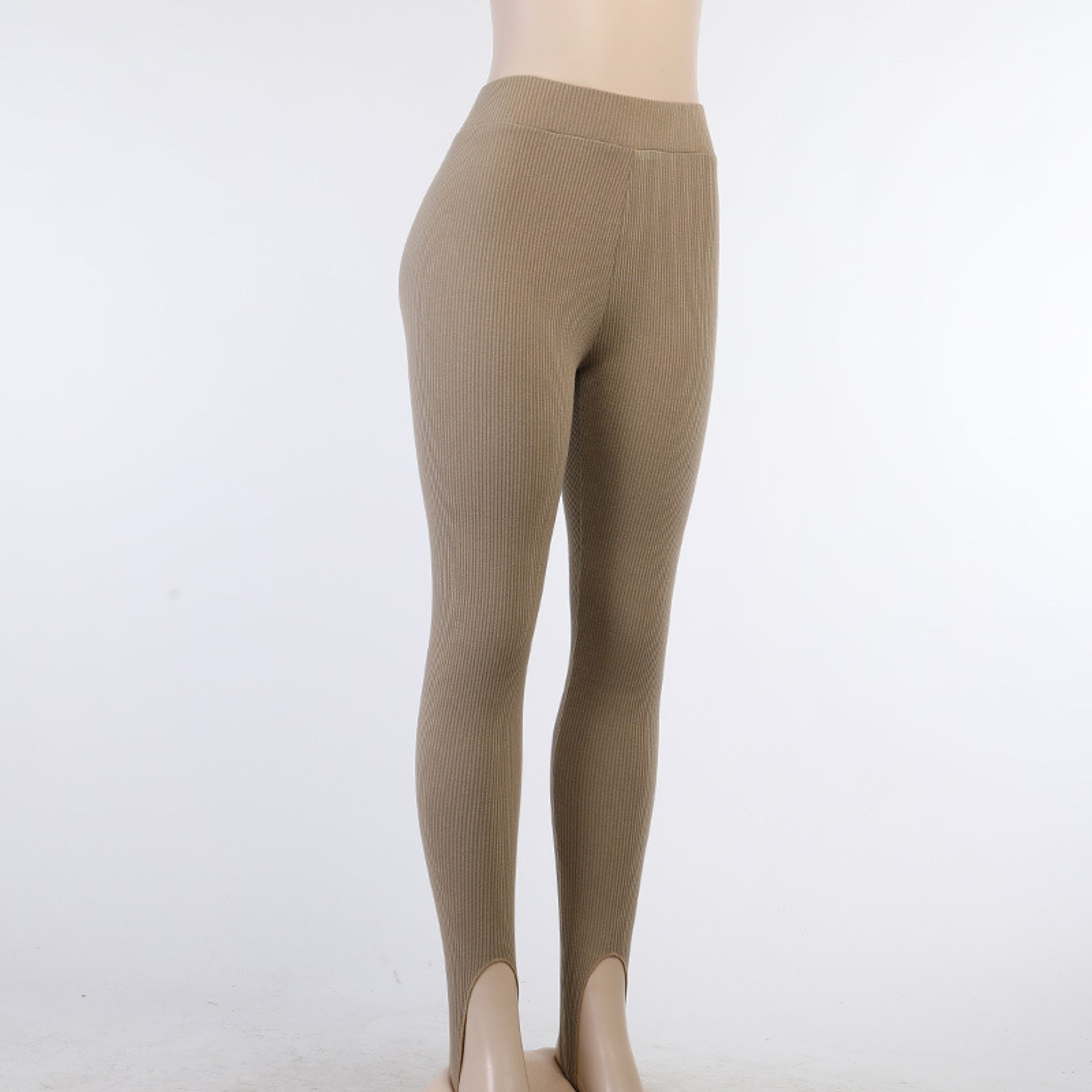 Womens Ribbed Cotton Knit Leggings Female Stretch Skinny Leggings 3