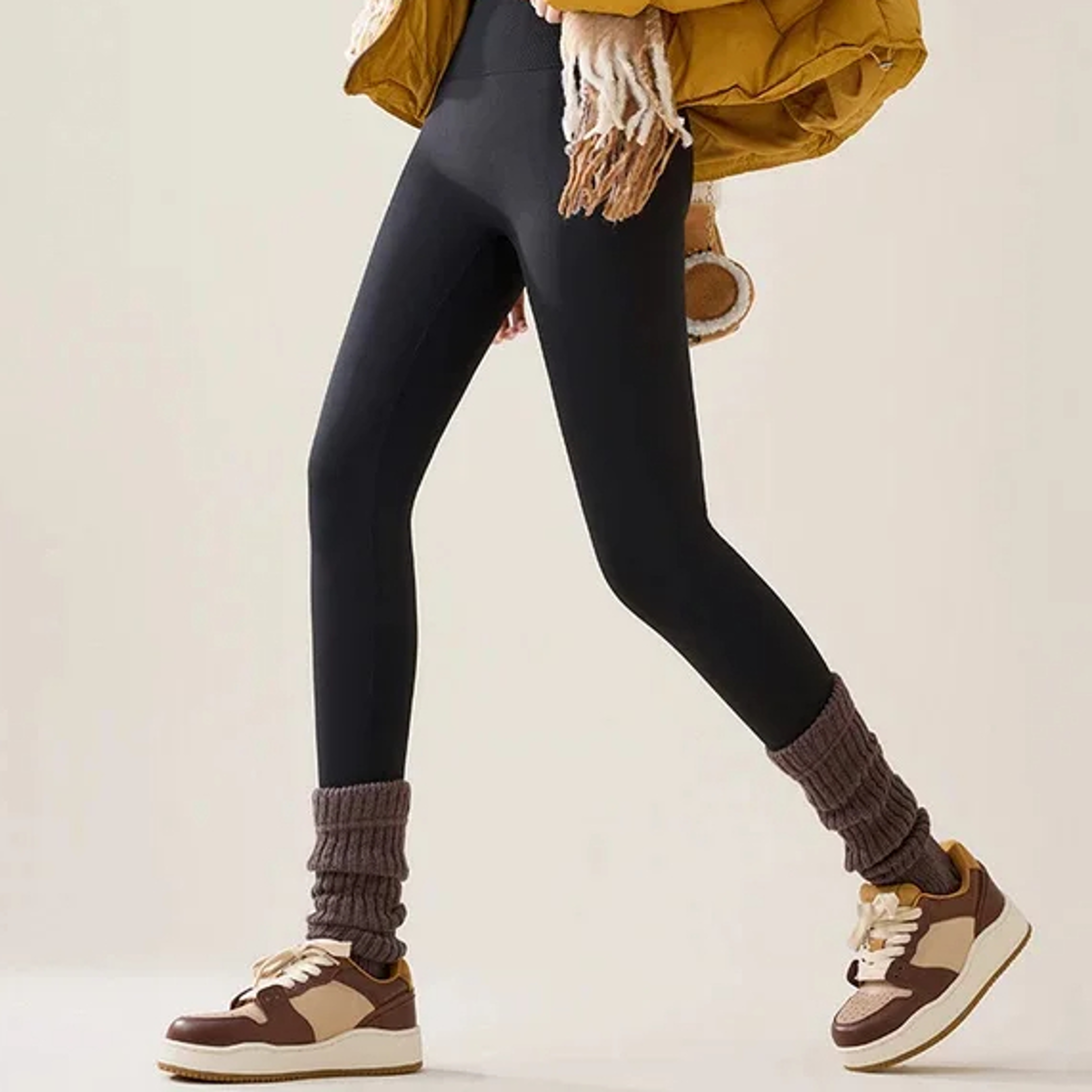 Autumn Winter High Waist Fleece Sharkskin Leggings  Thick Velvet Warm Leggings For Women 0