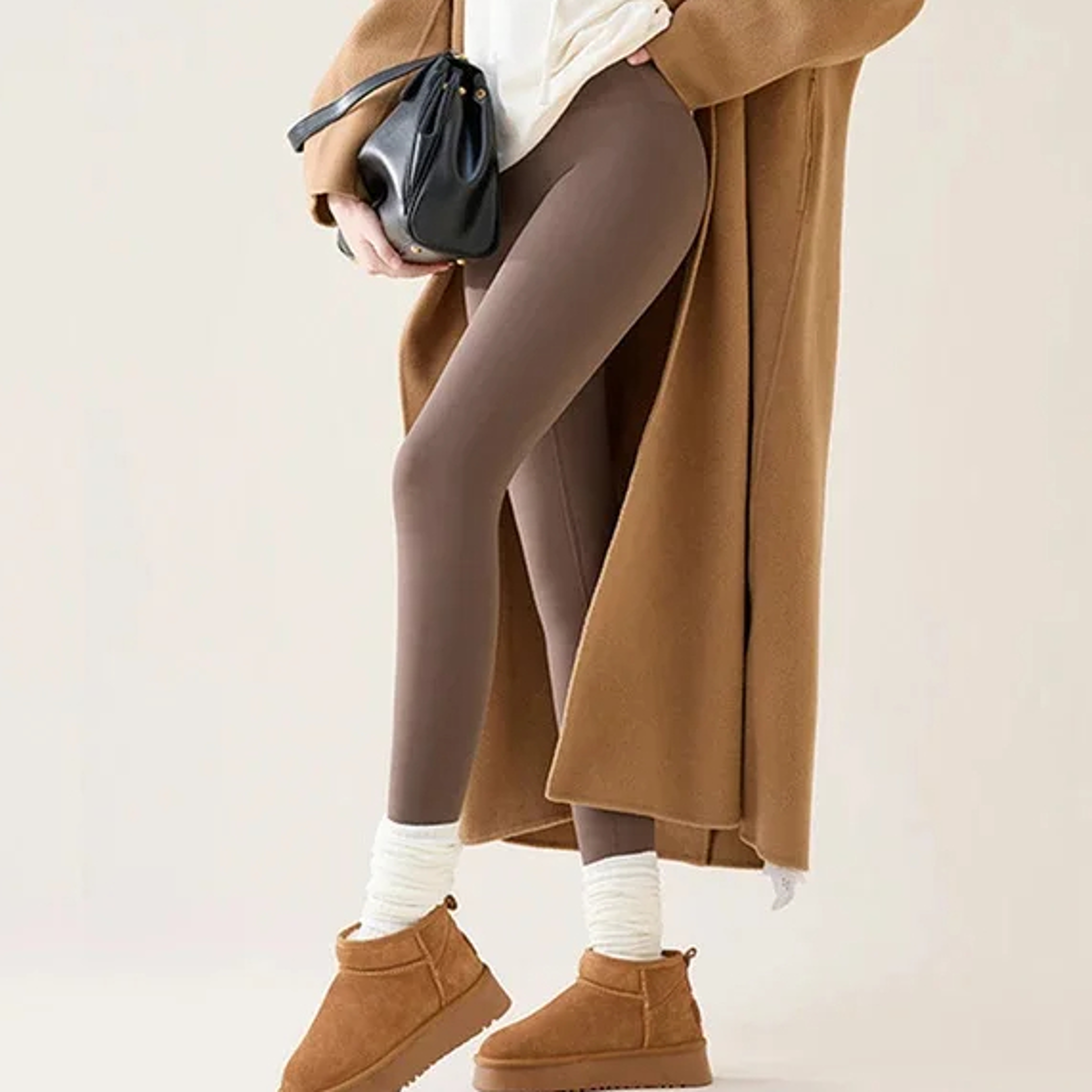 Autumn Winter High Waist Fleece Sharkskin Leggings  Thick Velvet Warm Leggings For Women 4
