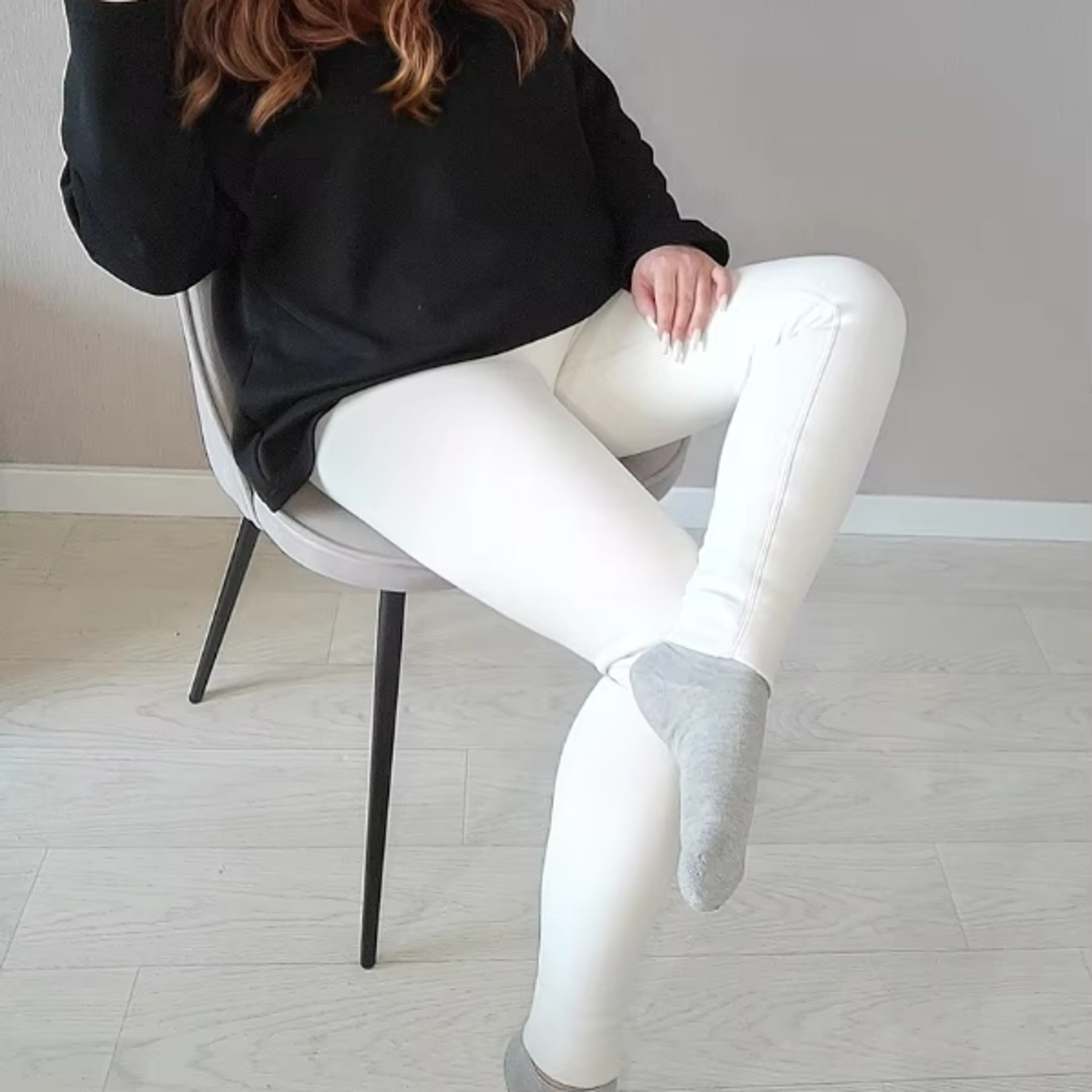Autumn Winter High Waist Fleece Sharkskin Leggings  Thick Velvet Warm Leggings For Women 5