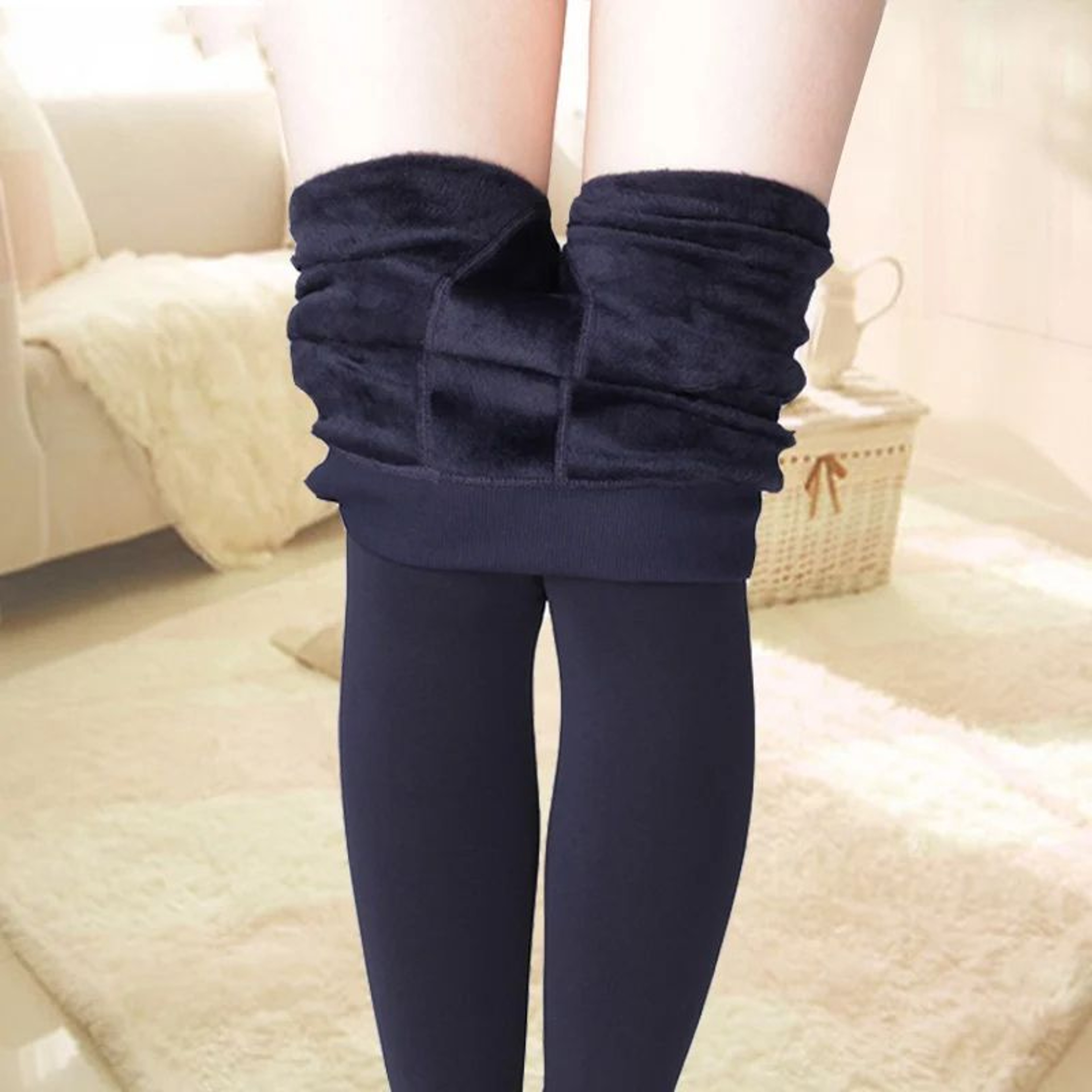 Fleece Lined Leggings For Winter Velvet Thickening Leggings For Women Thick Warm Stocking Elastic P 2
